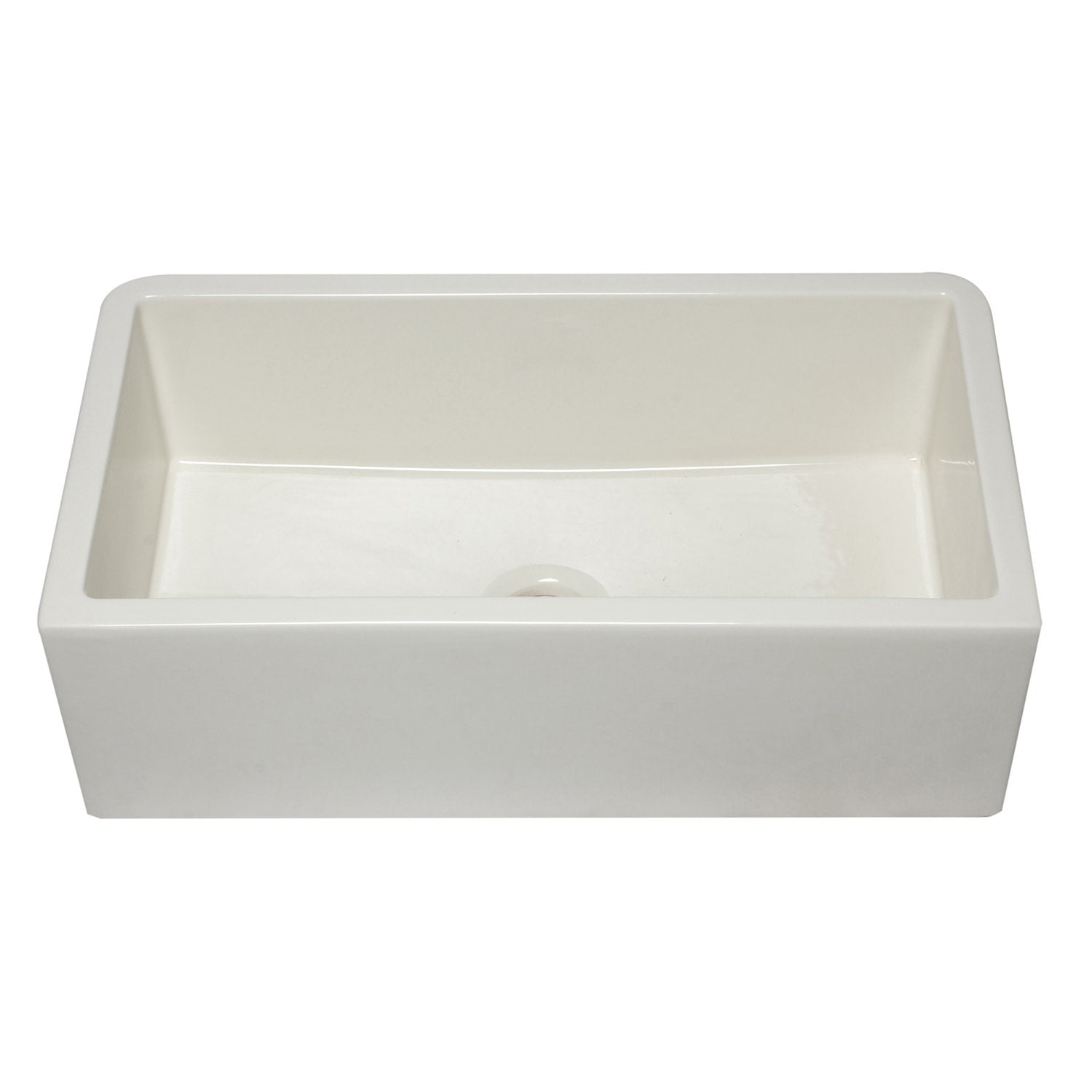 ALFI, ALFI 33" Biscuit Smooth Apron Solid Thick Wall Fireclay Single Bowl Farm Sink