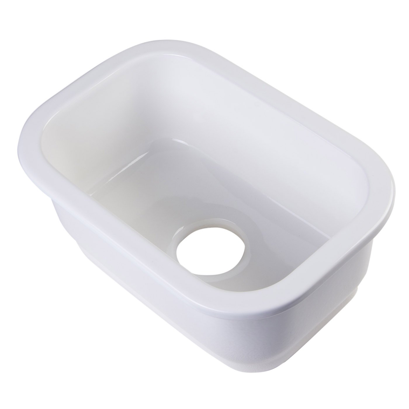 ALFI, ALFI AB1218 Small Rectangle Fireclay Undermount or Drop-in Prep / Bar Sink