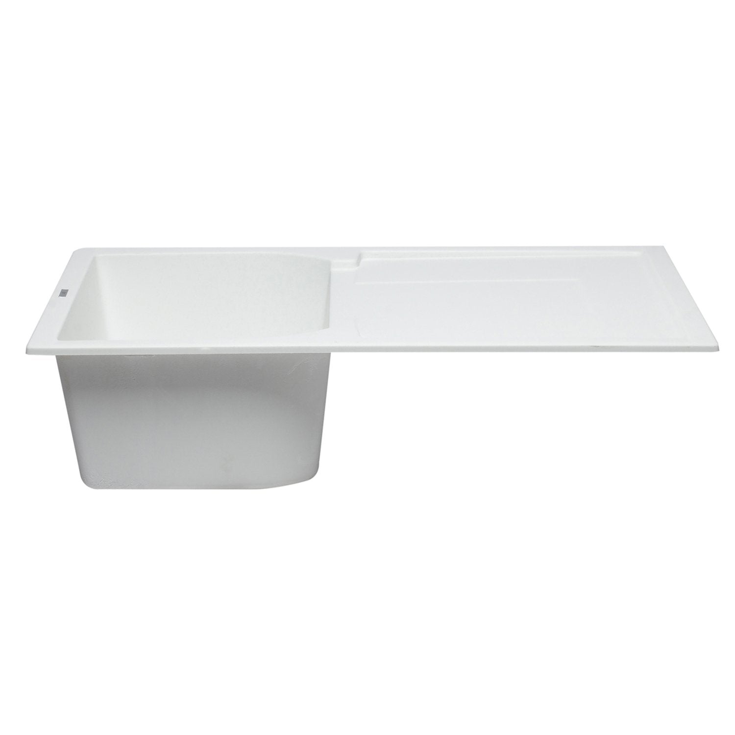 ALFI, ALFI AB1620DI-W White 34" Single Bowl Granite Composite Sink with Drainboard