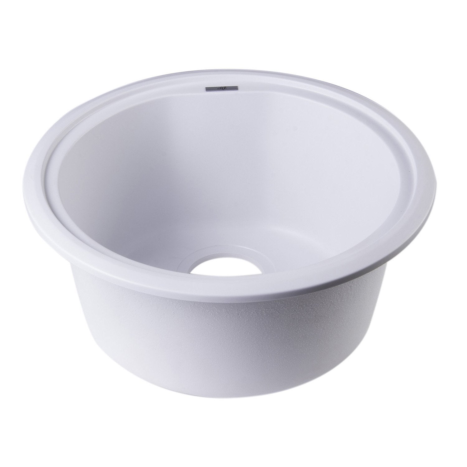 ALFI, ALFI AB1717DI-W White 17" Drop-In Round Granite Composite Kitchen Prep Sink