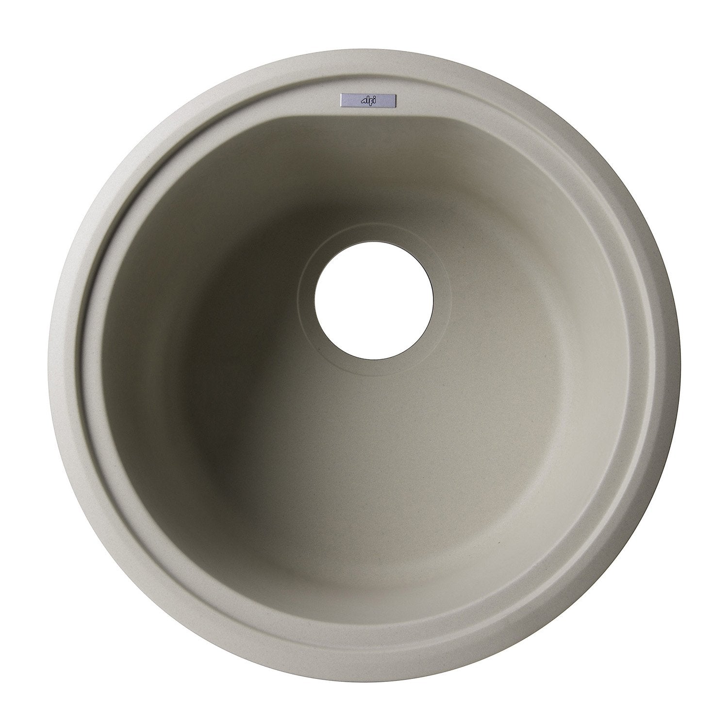 ALFI, ALFI AB1717UM-B Biscuit 17" Undermount Round Granite Composite Kitchen Prep Sink