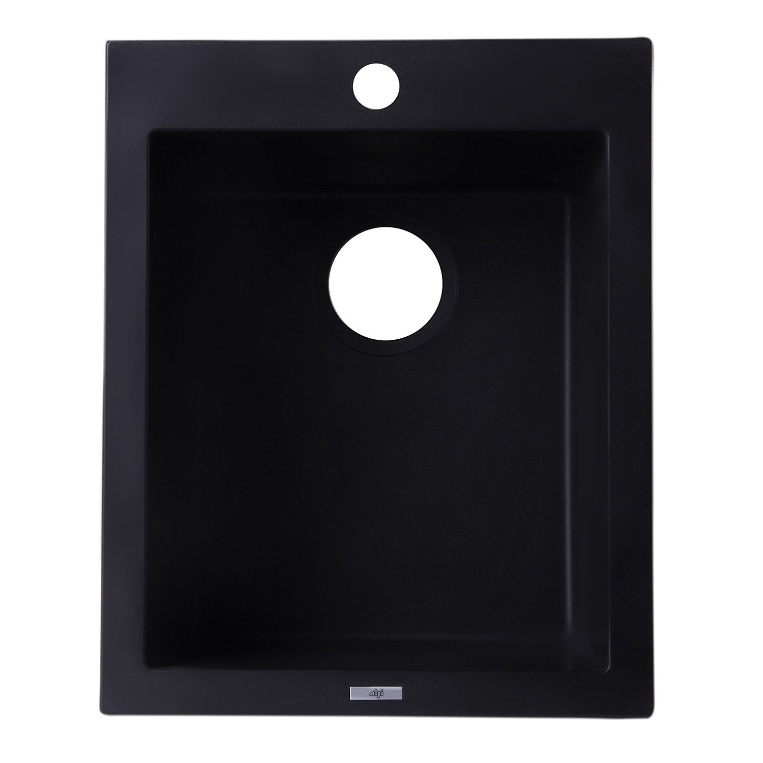 ALFI, ALFI AB1720DI-BLA Black 17" Drop-In Rectangular Granite Composite Prep Sink