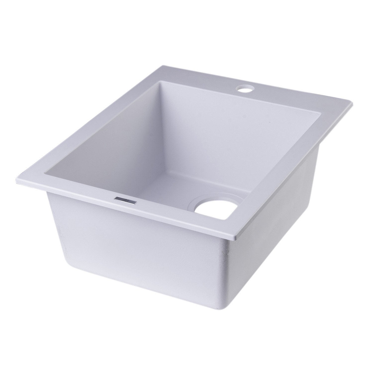 ALFI, ALFI AB1720DI-W White 17" Drop-In Rectangular Granite Composite Prep Sink