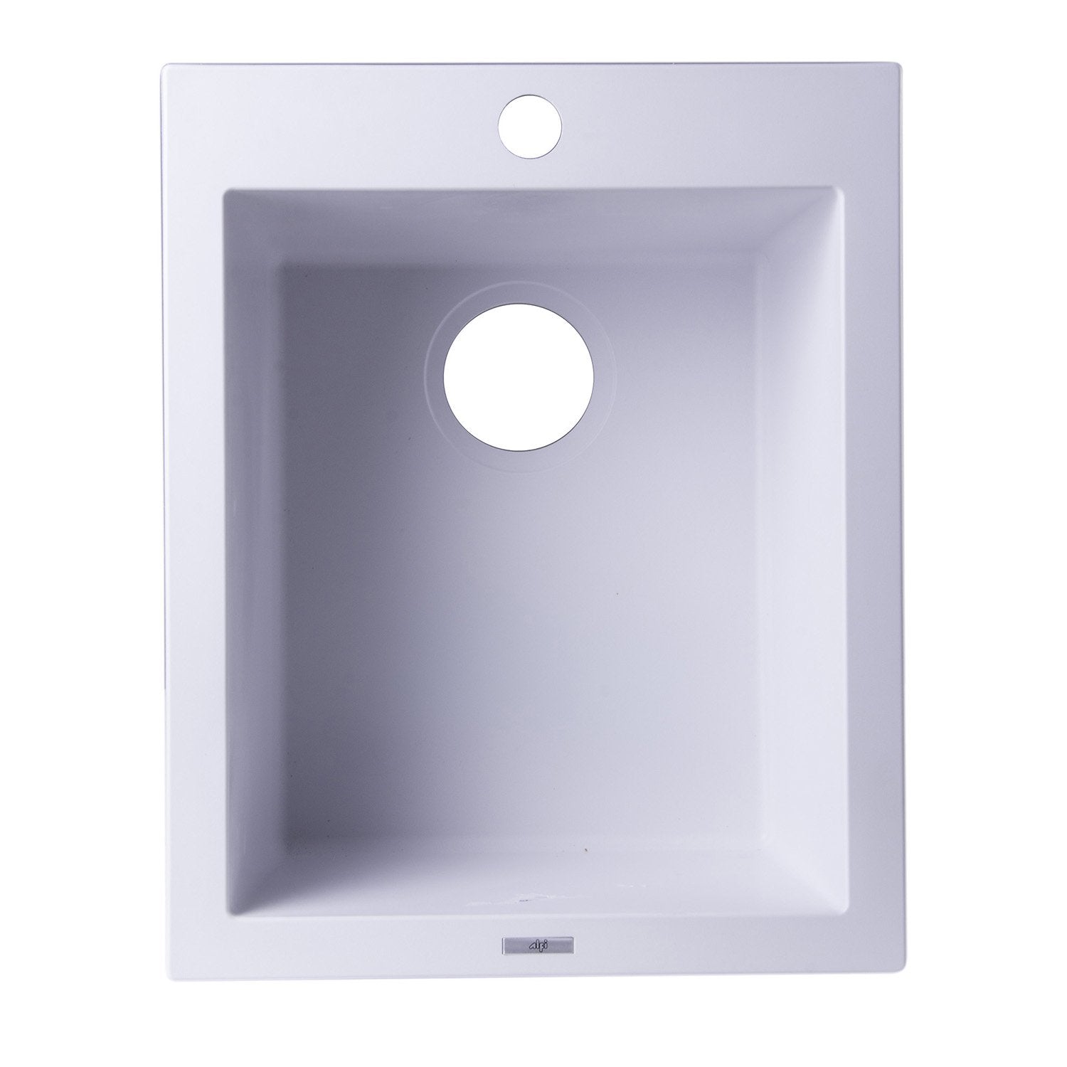 ALFI, ALFI AB1720DI-W White 17" Drop-In Rectangular Granite Composite Prep Sink