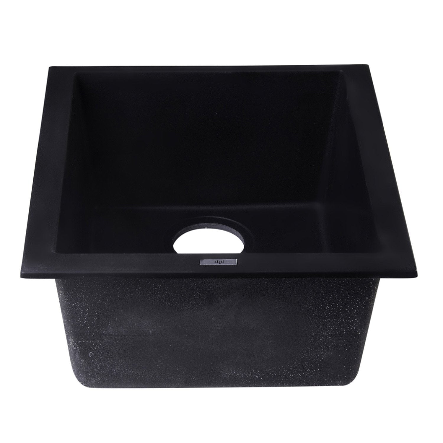 ALFI, ALFI AB1720UM-BLA Black 17" Undermount Rectangular Granite Composite Prep Sink