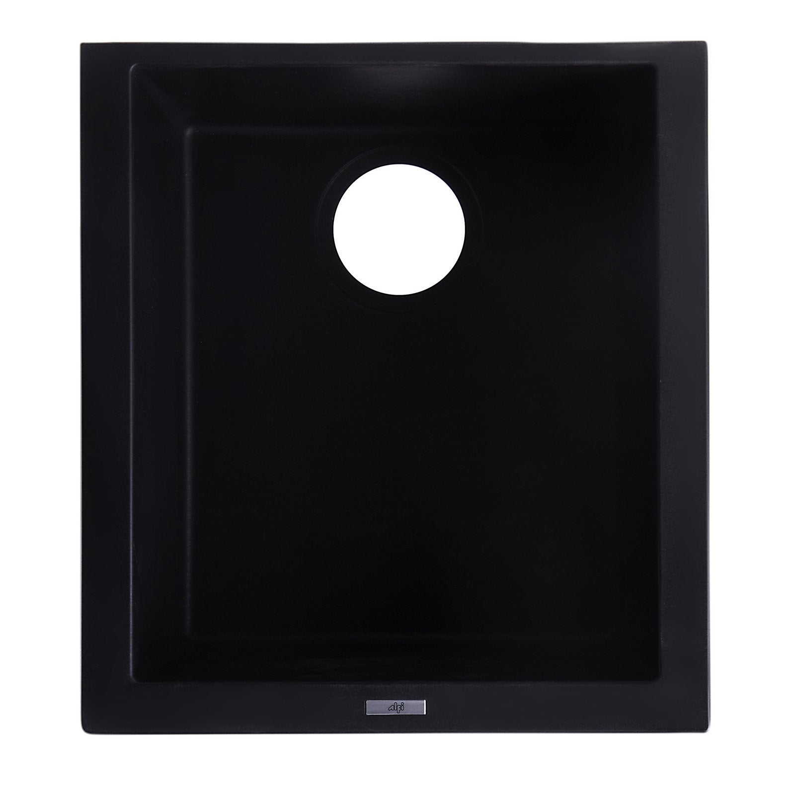 ALFI, ALFI AB1720UM-BLA Black 17" Undermount Rectangular Granite Composite Prep Sink