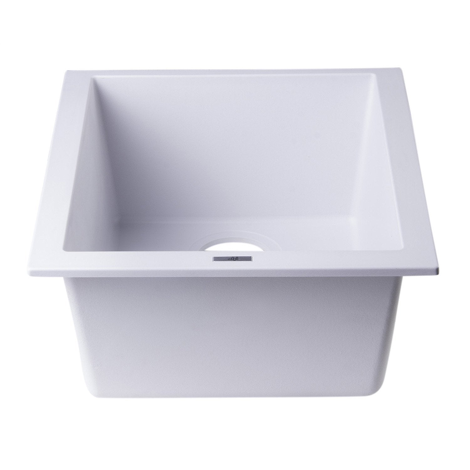 ALFI, ALFI AB1720UM-W White 17" Undermount Rectangular Granite Composite Prep Sink