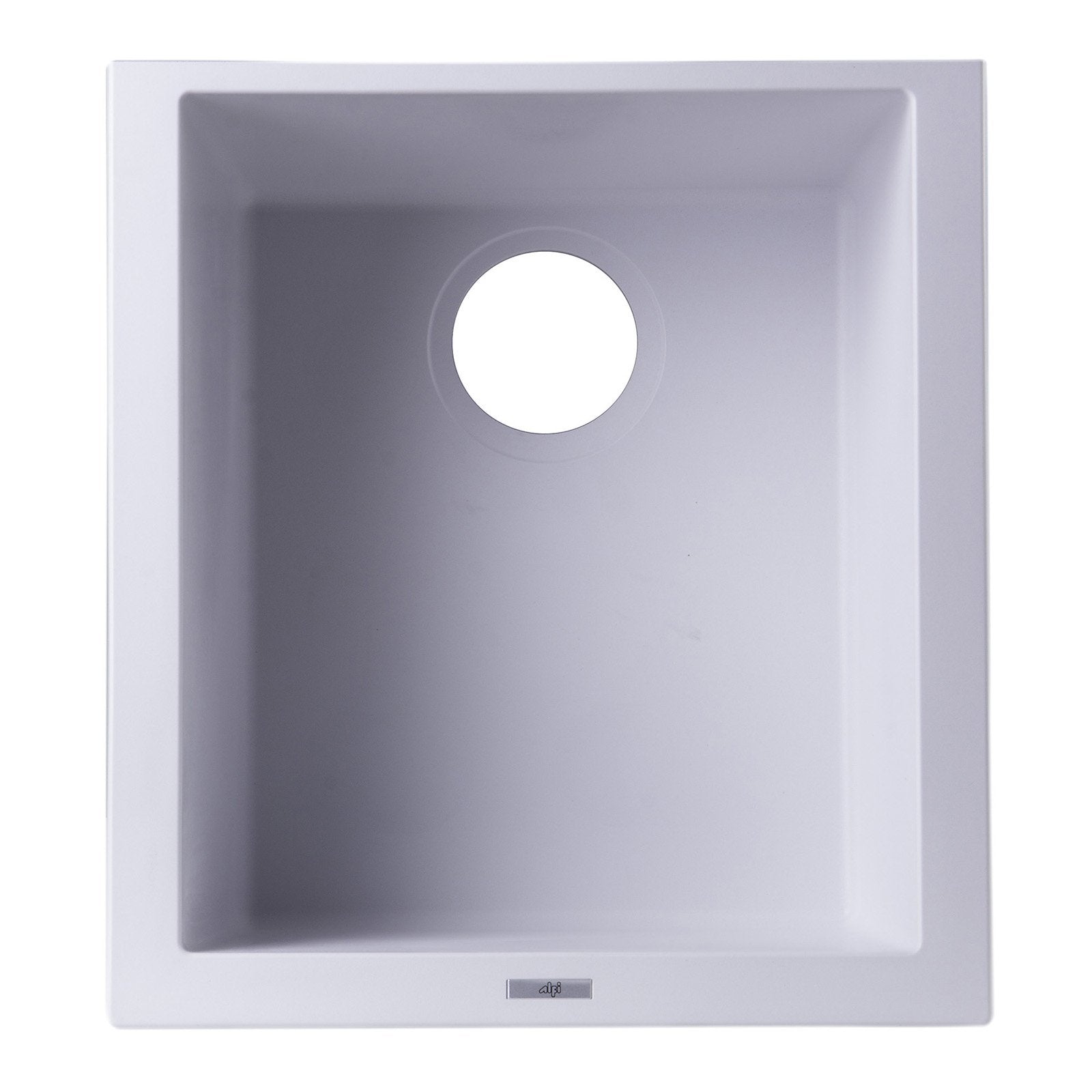 ALFI, ALFI AB1720UM-W White 17" Undermount Rectangular Granite Composite Prep Sink