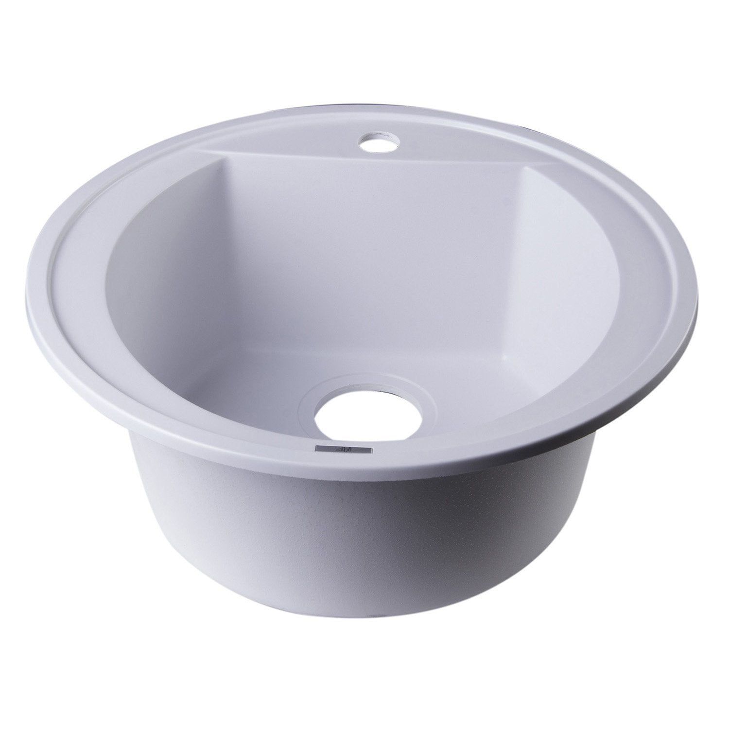 ALFI, ALFI AB2020DI-W White 20" Drop-In Round Granite Composite Kitchen Prep Sink