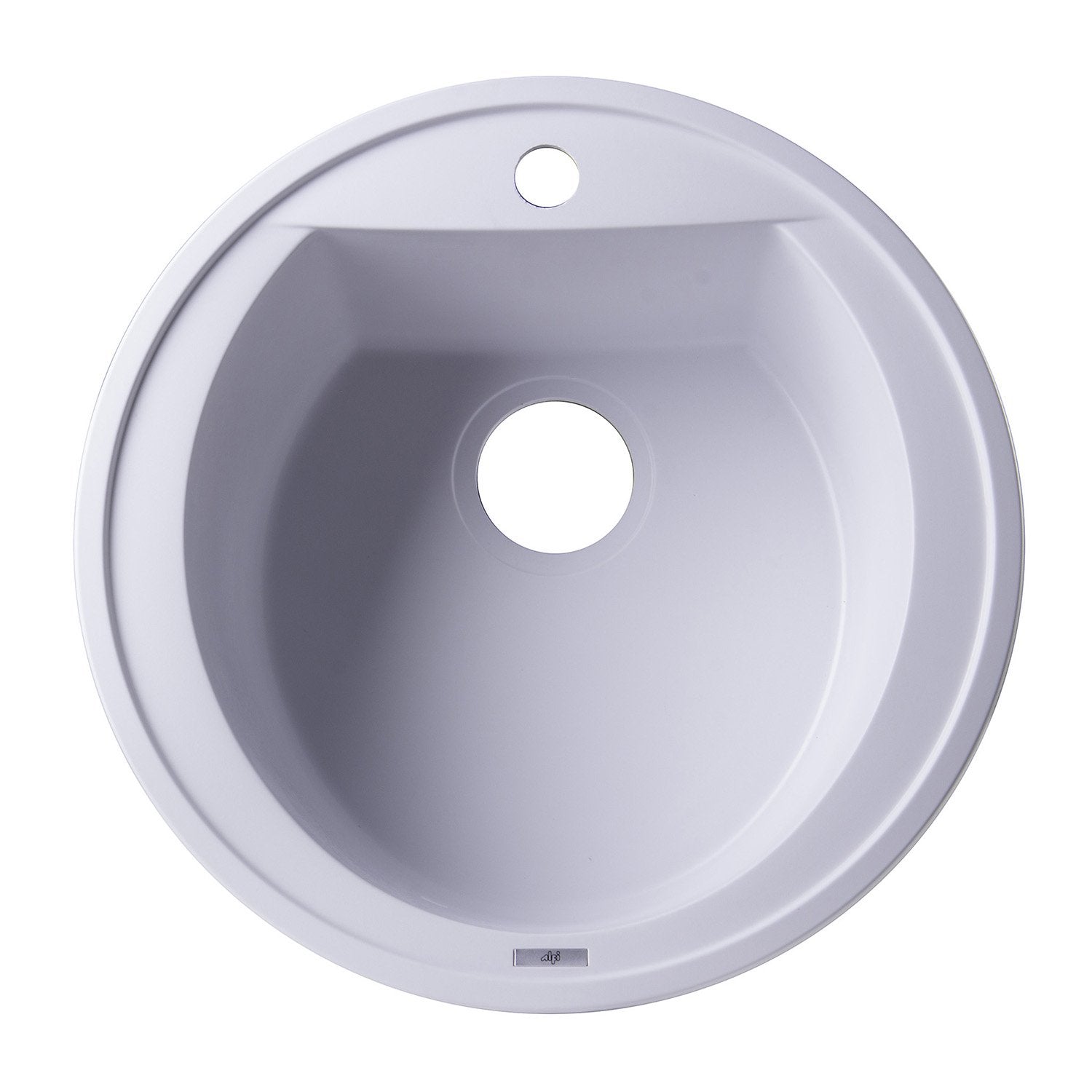 ALFI, ALFI AB2020DI-W White 20" Drop-In Round Granite Composite Kitchen Prep Sink