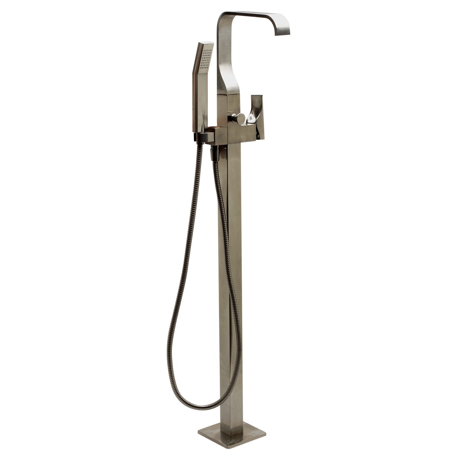 ALFI, ALFI AB2180-BN Brushed Nickel Floor Mounted Tub Filler Mixer with Shower Head