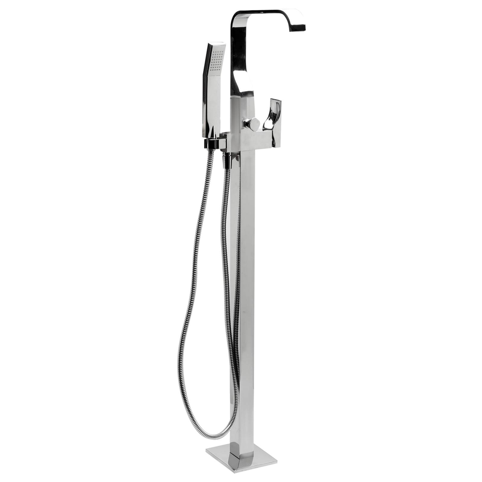 ALFI, ALFI AB2180-PC Polished Chrome Floor Mounted Tub Filler Mixer with Shower Head