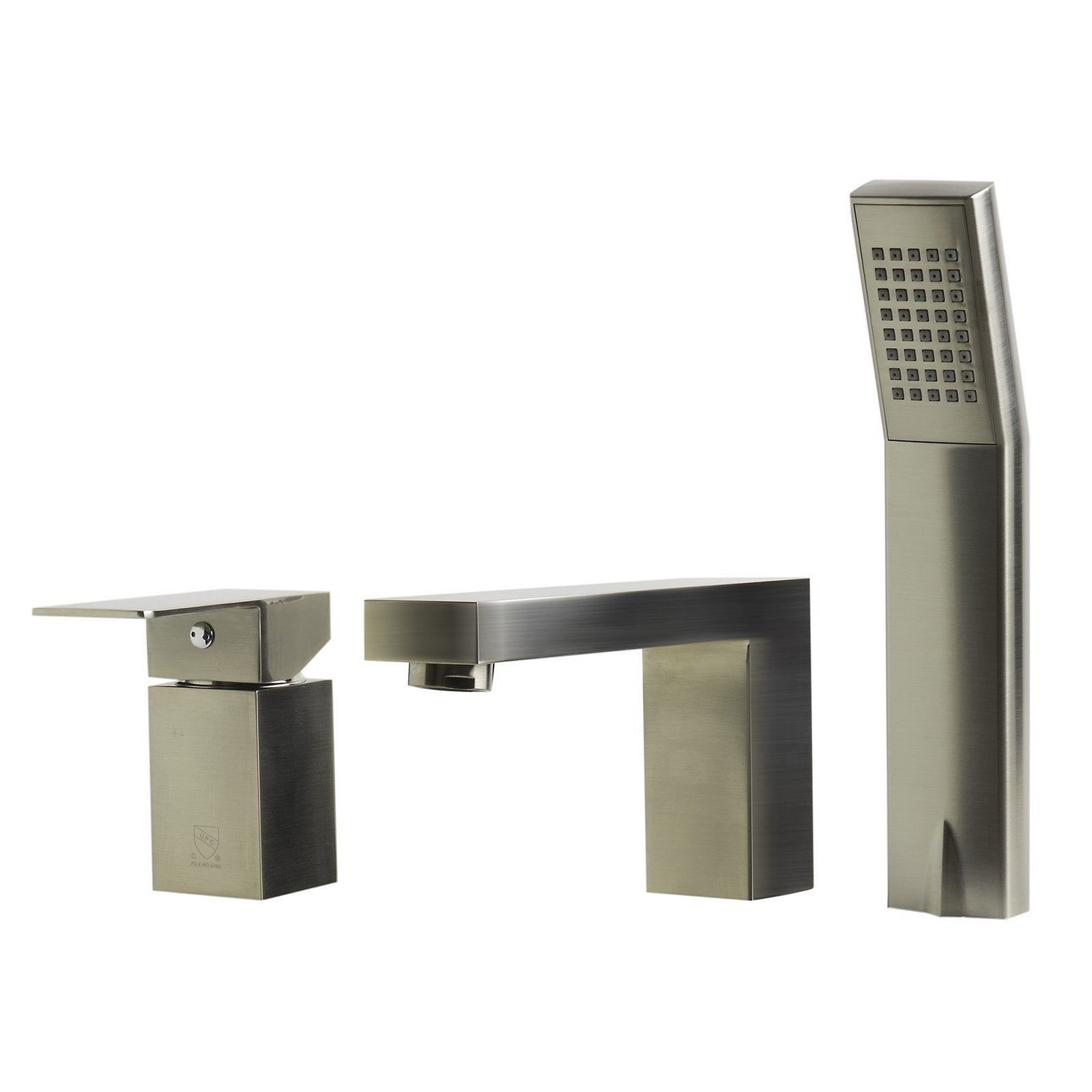 ALFI, ALFI AB2322-BN Brushed Nickel Deck Mounted Tub Filler and Square Shower Head