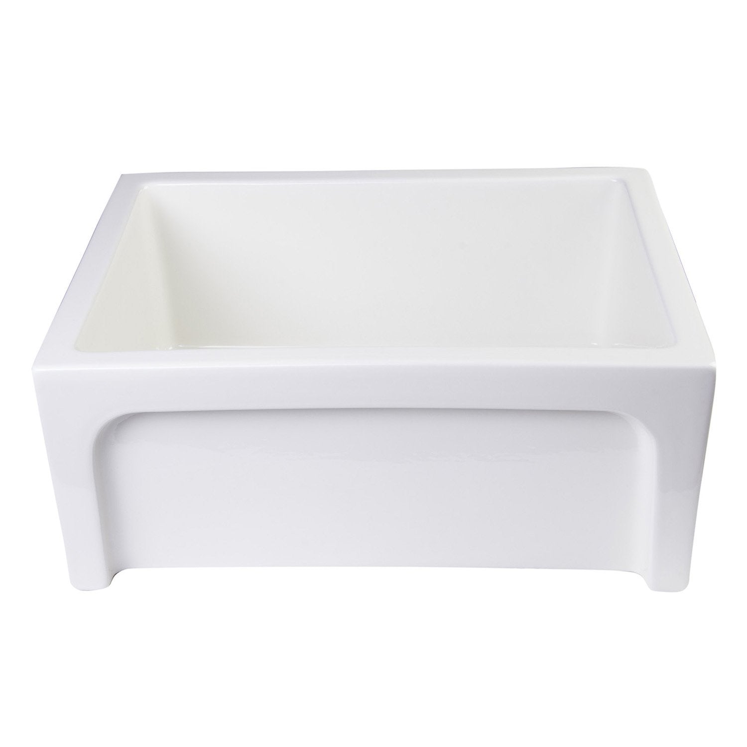 ALFI, ALFI AB2418ARCH-B 24" Biscuit Arched Apron Wall Fireclay Single Bowl Farm Sink