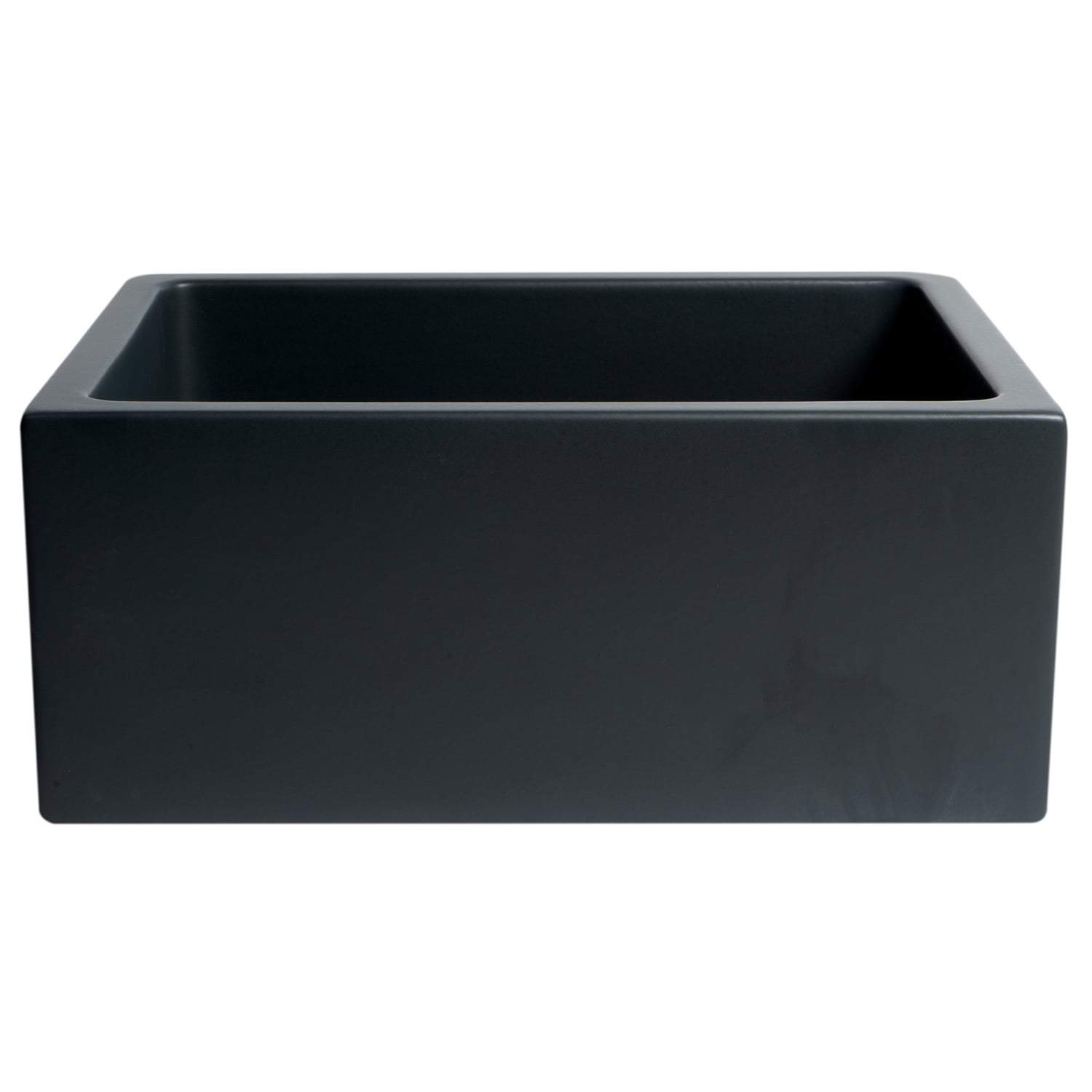 ALFI, ALFI AB2418HS-BM 24" Matte Black Reversible Smooth / Fluted Fireclay Farm Sink