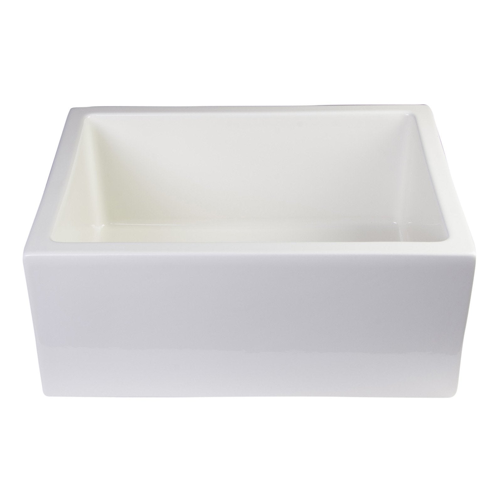 ALFI, ALFI AB2418SB-B 24" Biscuit Smooth Thick Wall Fireclay Single Bowl Farm Sink