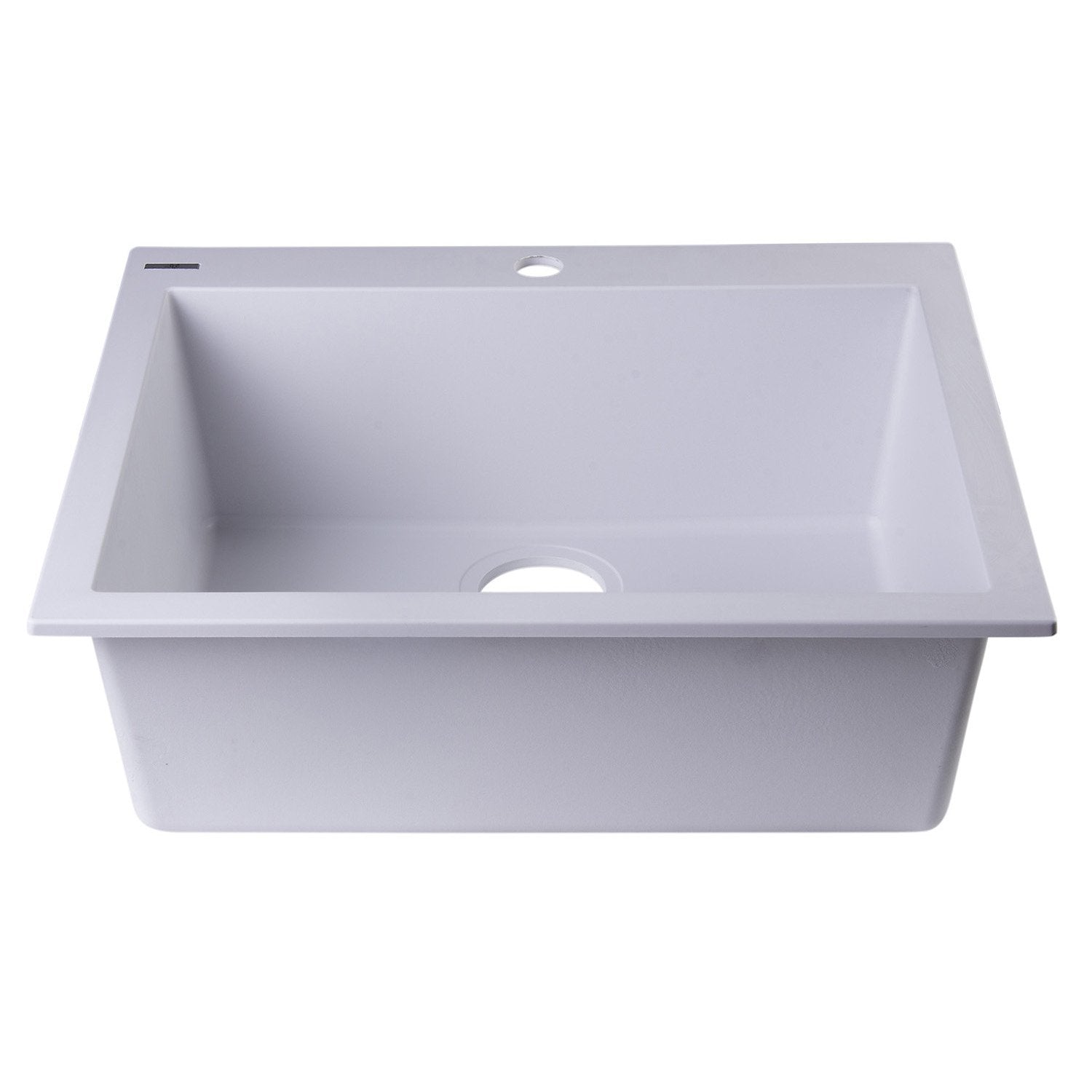 ALFI, ALFI AB2420DI-W White 24" Drop-In Single Bowl Granite Composite Kitchen Sink