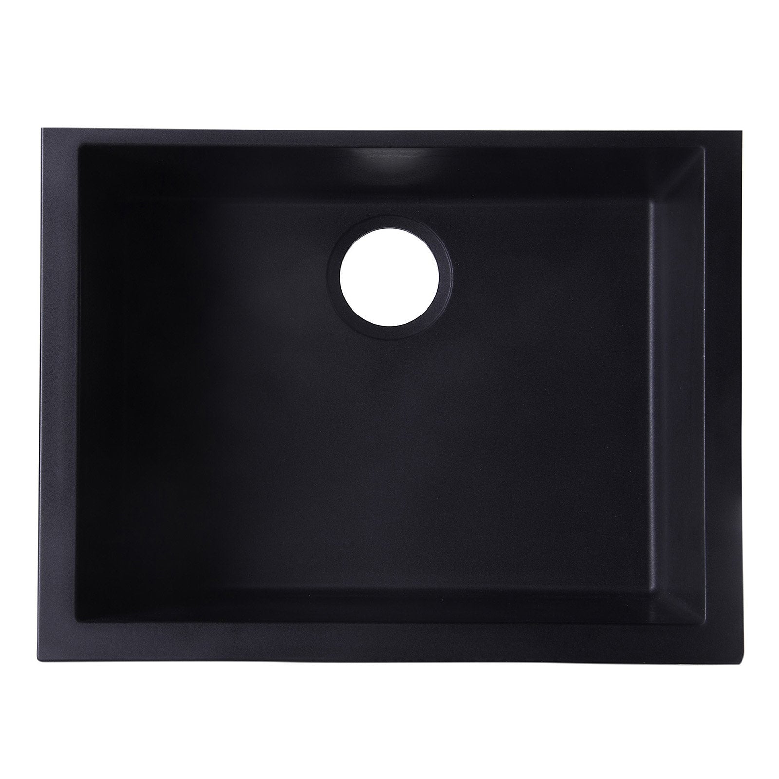 ALFI, ALFI AB2420UM-BLA Black 24" Undermount Single Bowl Granite Composite Sink