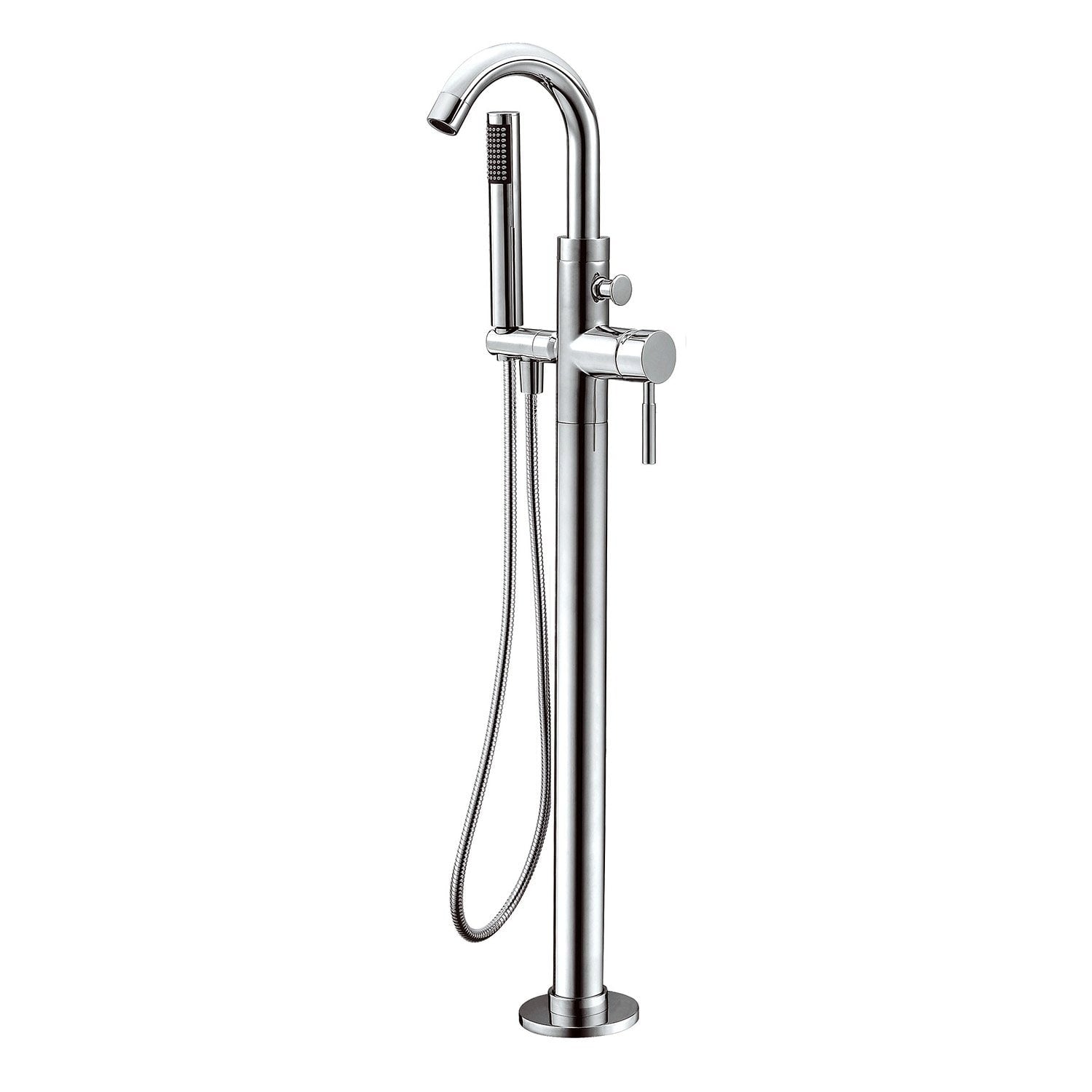 ALFI, ALFI AB2534-PC Polished Chrome Floor Mounted Tub Filler Mixer with Shower Head