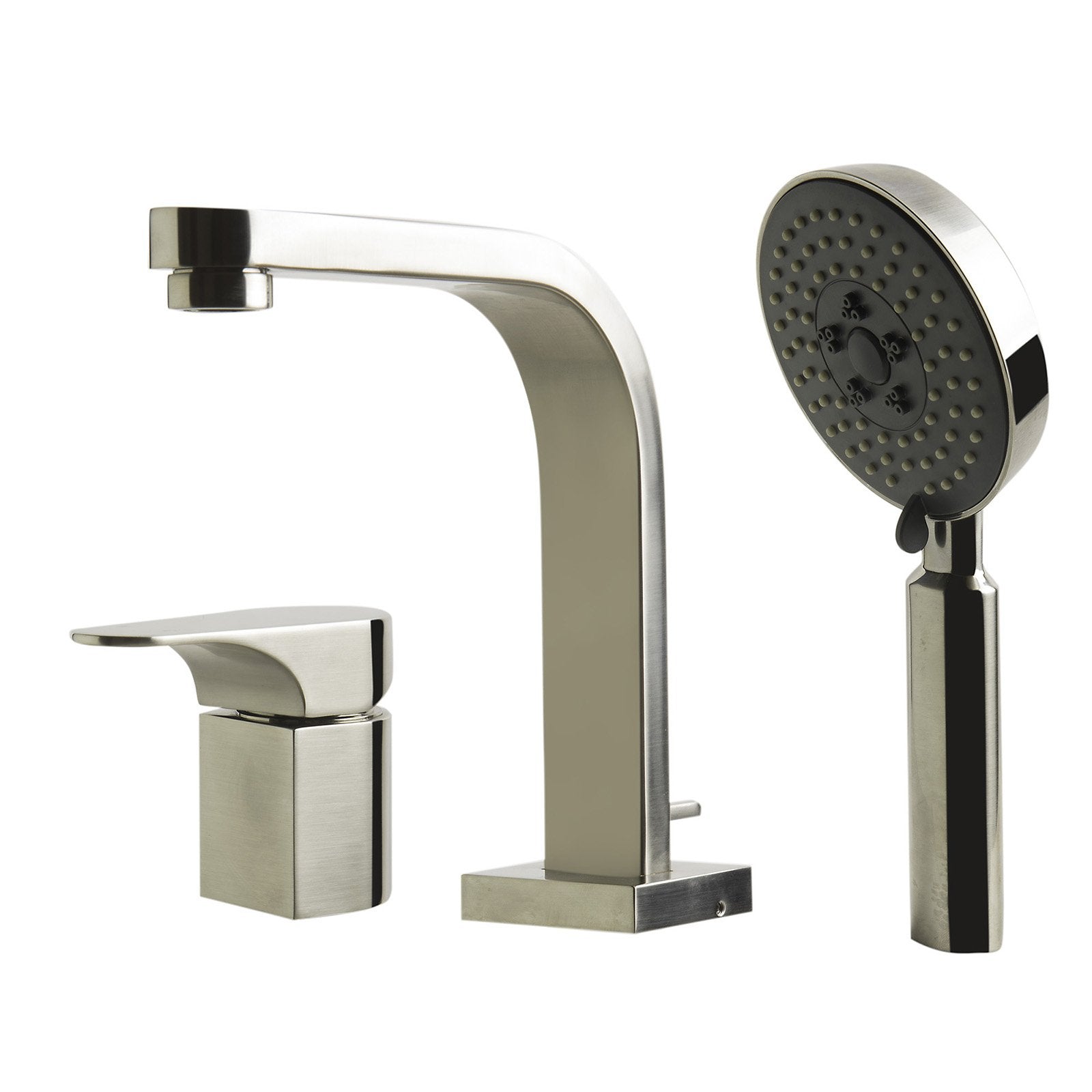 ALFI, ALFI AB2703-BN Brushed Nickel Deck Mounted Tub Filler and Round Shower Head