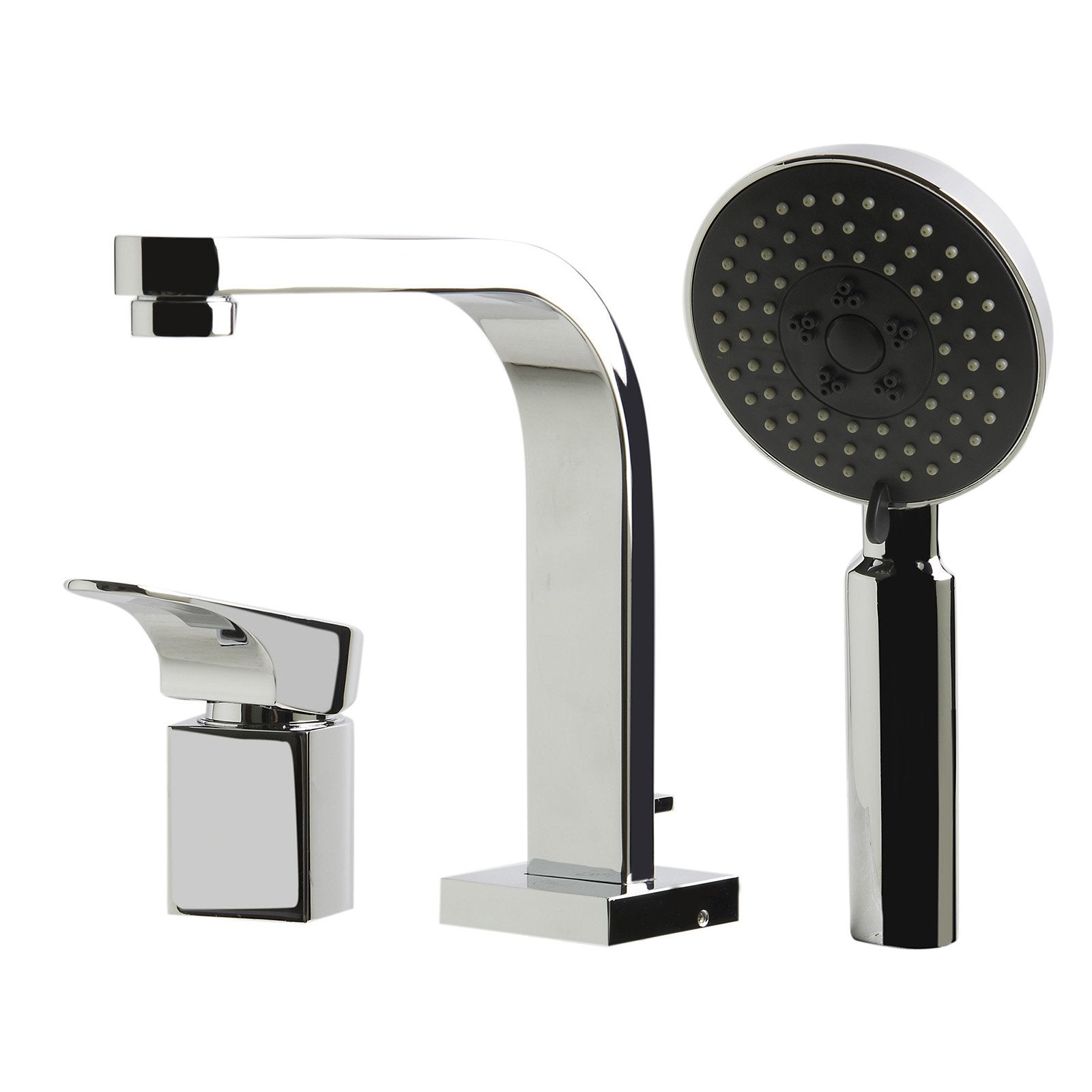 ALFI, ALFI AB2703-PC Polished Chrome Deck Mounted Tub Filler and Round Shower Head