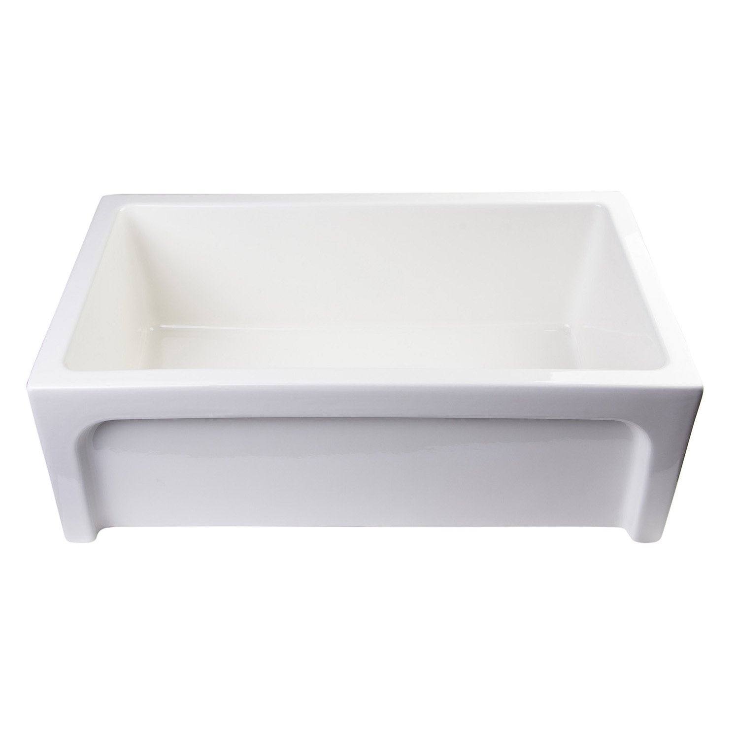 ALFI, ALFI AB3018ARCH-B 30" Biscuit Arched Apron Wall Fireclay Single Bowl Farm Sink