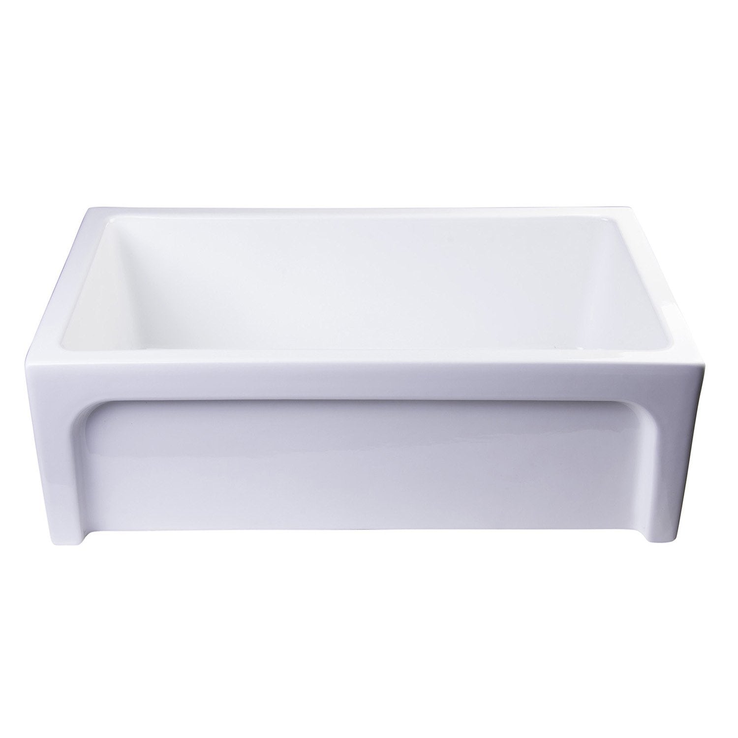 ALFI, ALFI AB3018ARCH-W 30" White Arched Apron Wall Fireclay Single Bowl Farm Sink