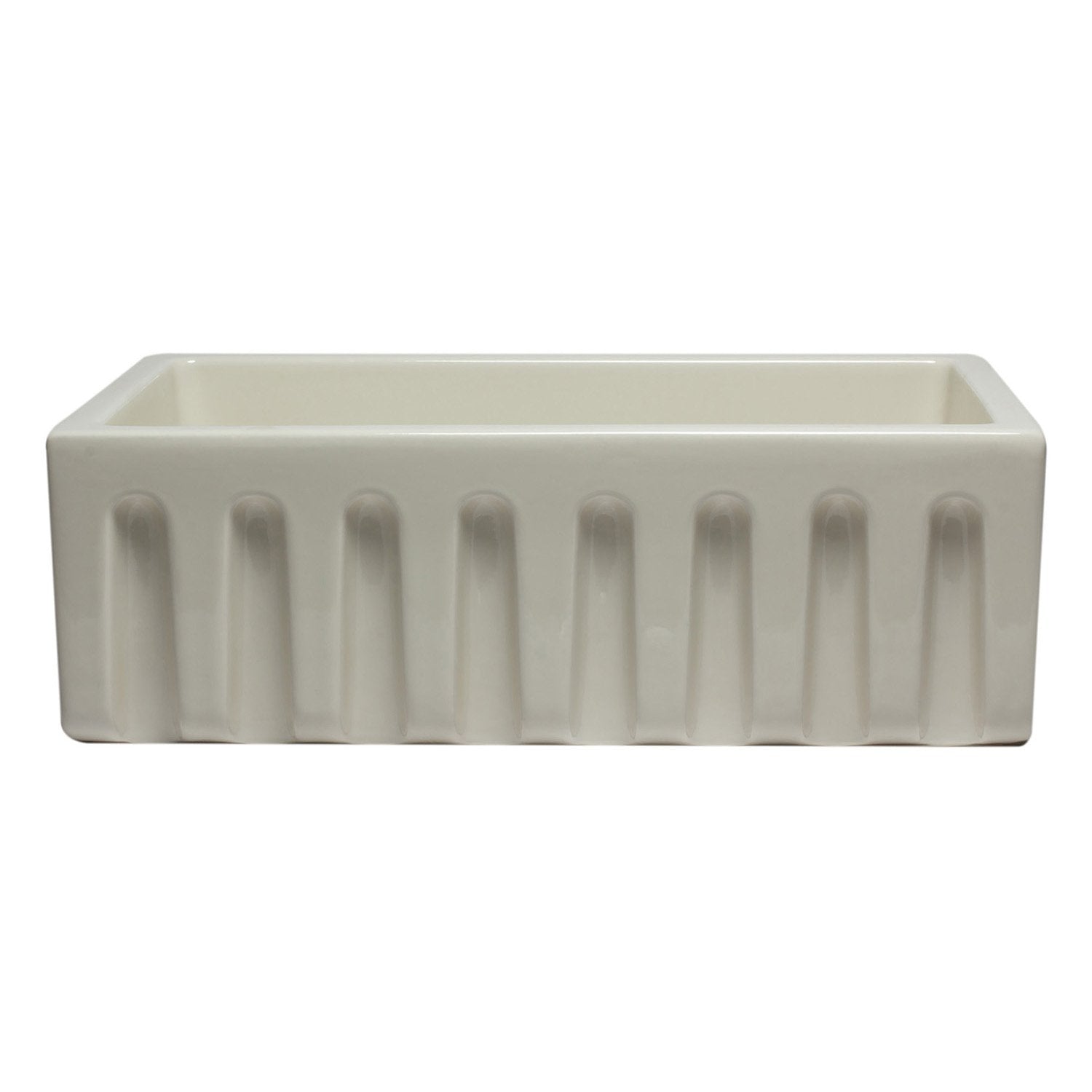 ALFI, ALFI AB3018HS-B 30 inch Biscuit Smooth / Fluted Single Bowl Fireclay Farm Sink