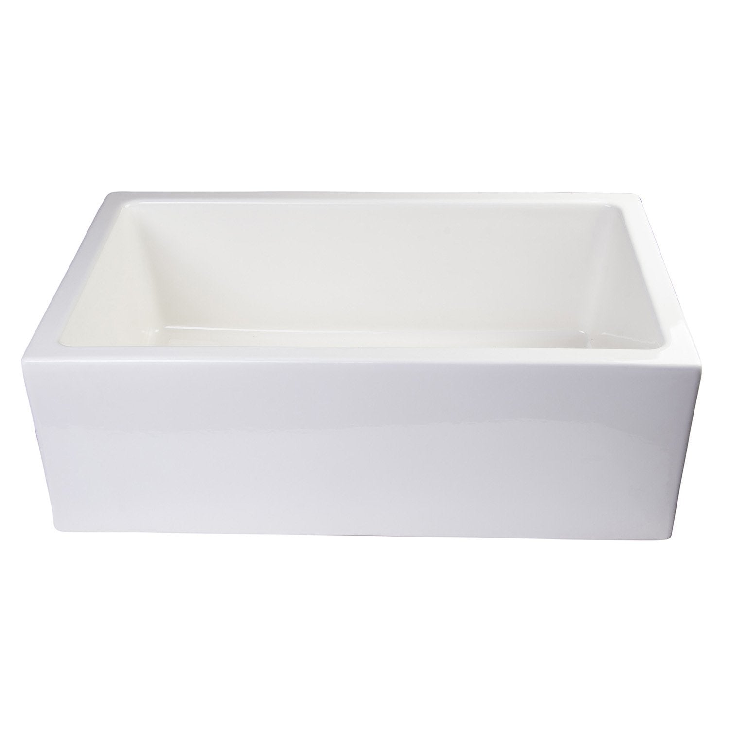 ALFI, ALFI AB3018SB-B 30" Biscuit Smooth Apron Wall Fireclay Single Bowl Farm Sink