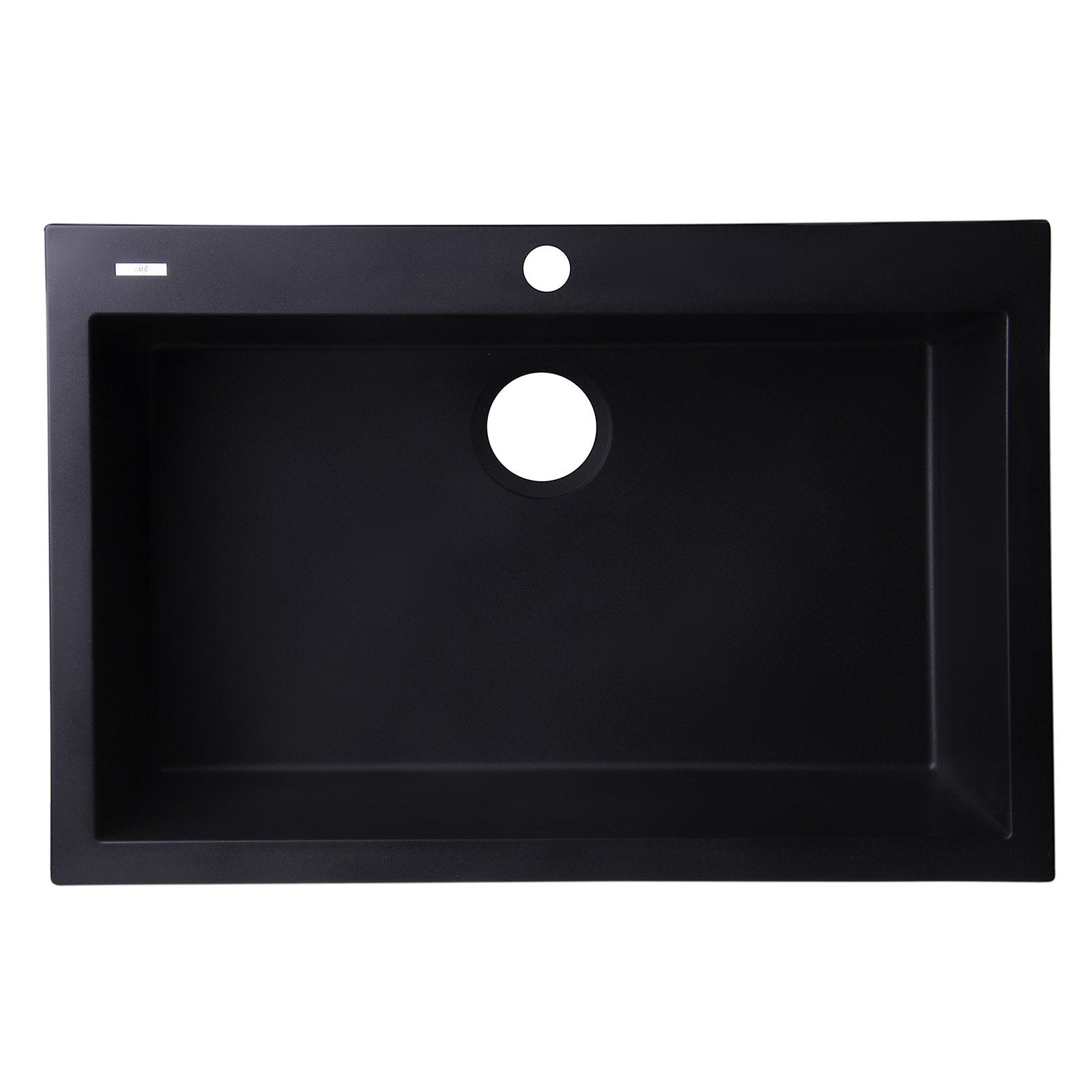 ALFI, ALFI AB3020DI-BLA Black 30" Drop-In Single Bowl Granite Composite Kitchen Sink