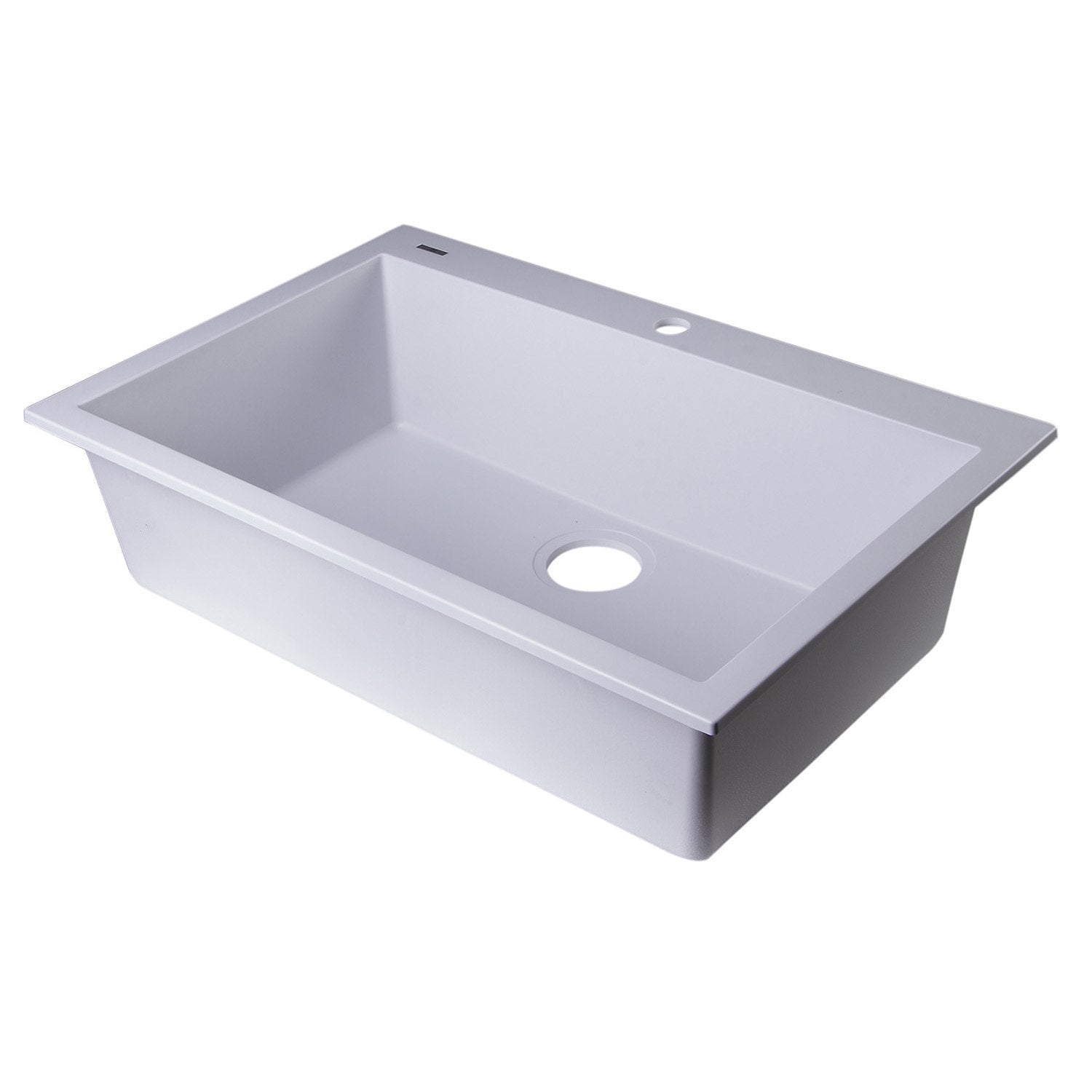 ALFI, ALFI AB3020DI-W White 30" Drop-In Single Bowl Granite Composite Kitchen Sink