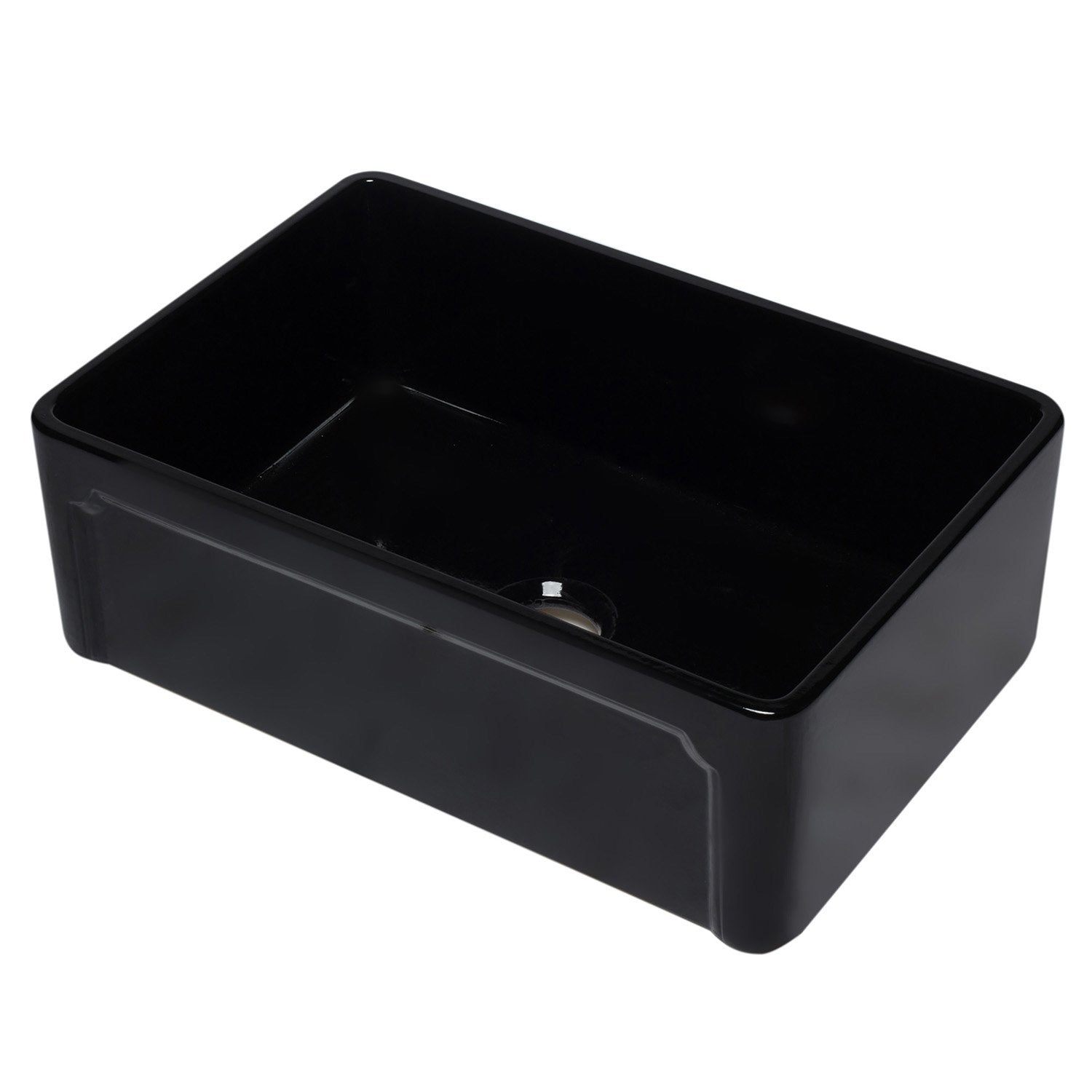 ALFI, ALFI AB3020SB-BG 30 inch Black Reversible Single Fireclay Farmhouse Kitchen Sink