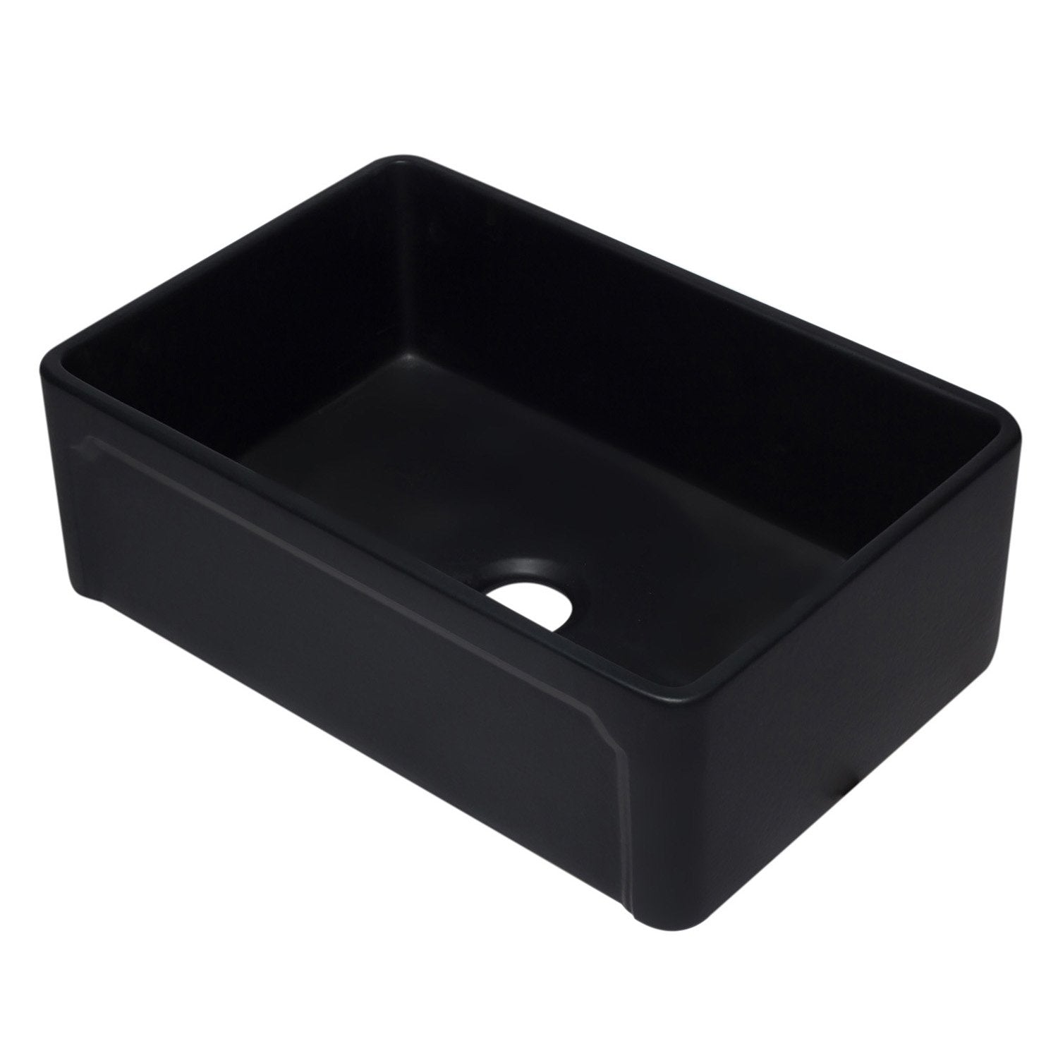 ALFI, ALFI AB3020SB-BM 30 inch Black Reversible Single Fireclay Farmhouse Kitchen Sink