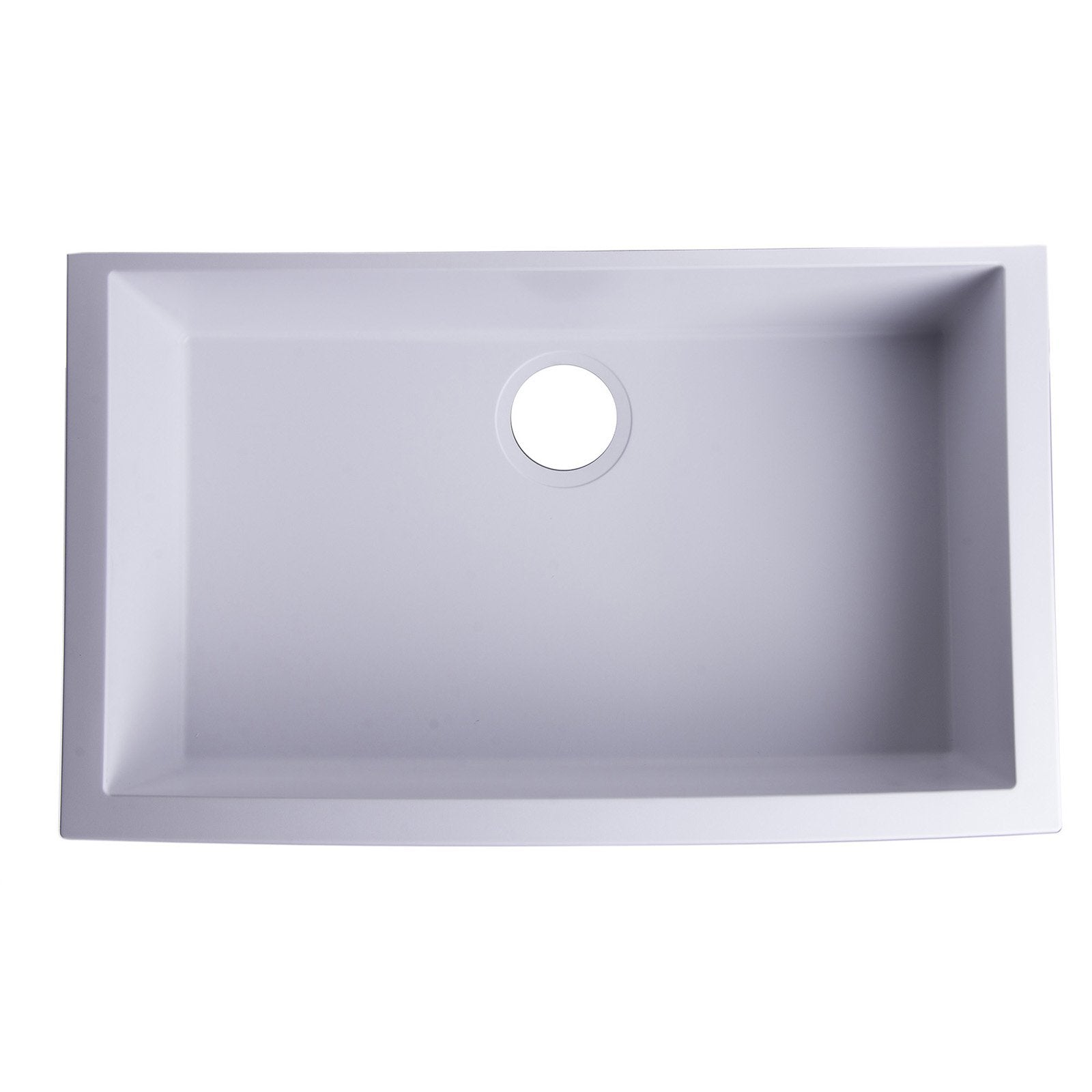 ALFI, ALFI AB3020UM-W White 30" Undermount Single Bowl Granite Composite Kitchen Sink