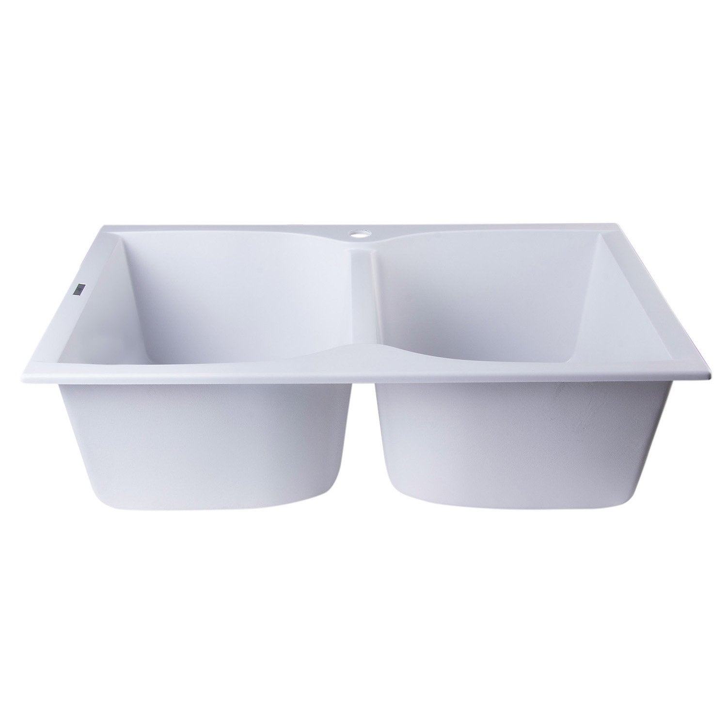 ALFI, ALFI AB3220DI-W White 32" Drop-In Double Bowl Granite Composite Kitchen Sink