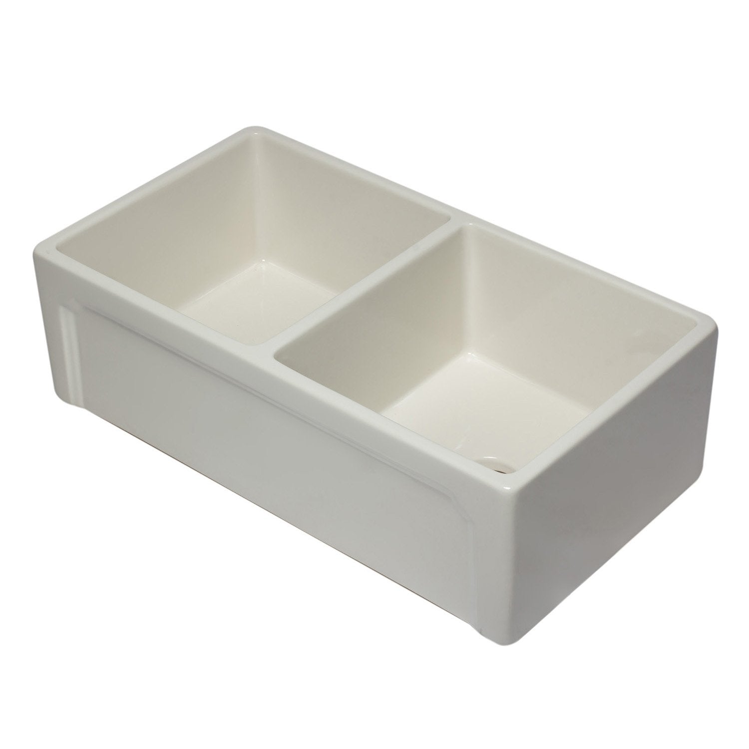 ALFI, ALFI AB3318DB-B 33 inch Biscuit Reversible Double Fireclay Farmhouse Sink