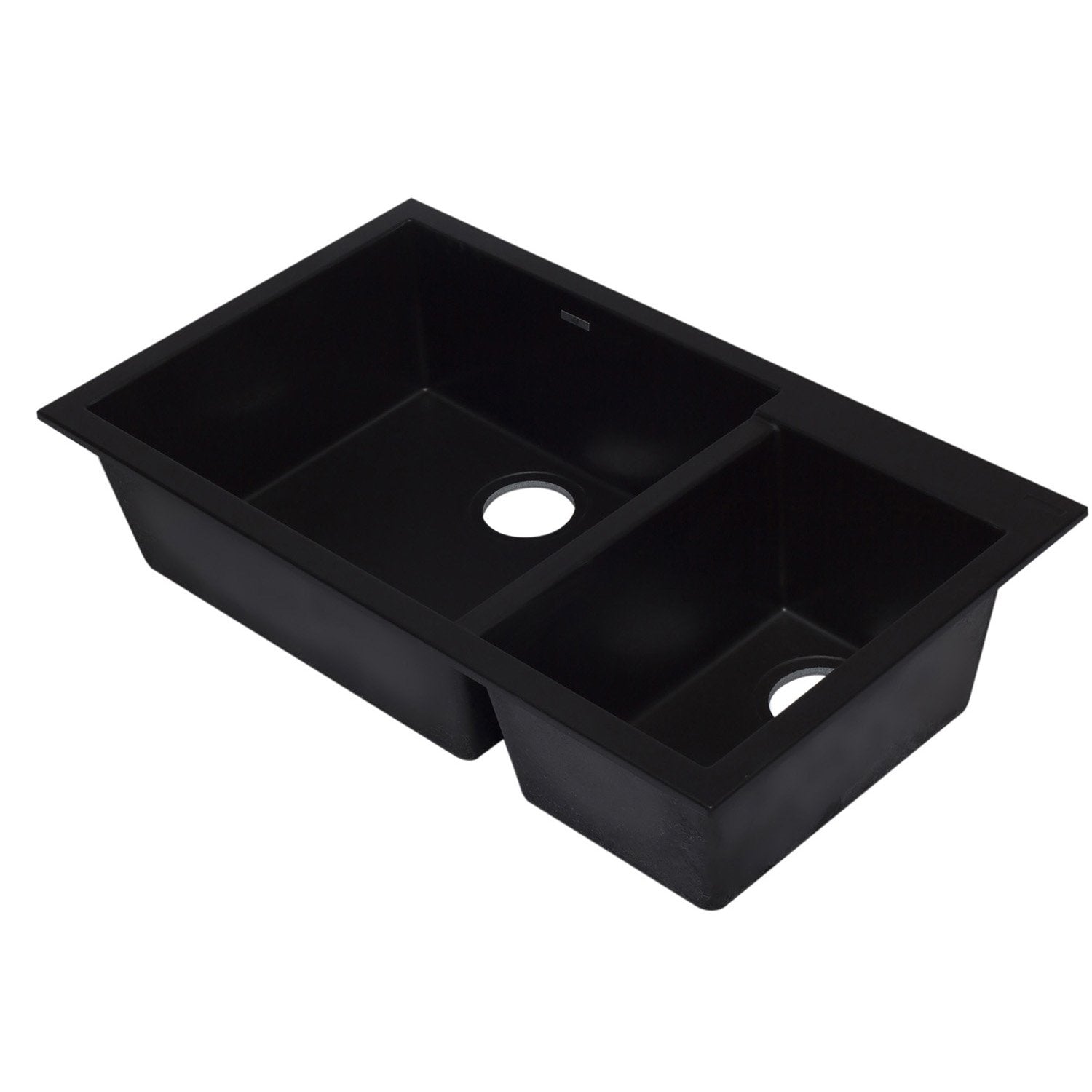 ALFI, ALFI AB3319UM-BLA Black 34" Double Bowl Undermount Granite Composite Sink