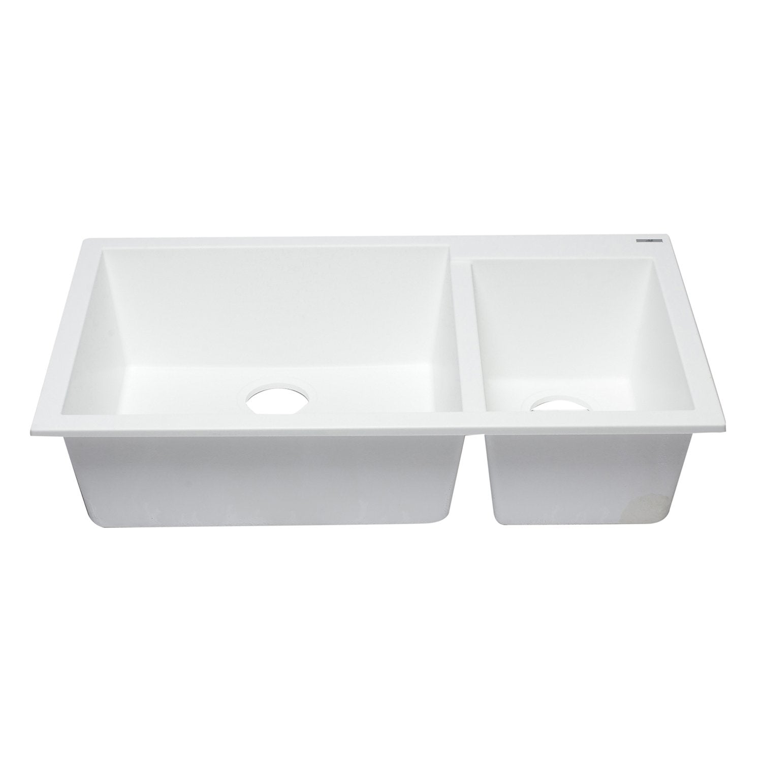 ALFI, ALFI AB3319UM-W White 34" Double Bowl Undermount Granite Composite Kitchen Sink