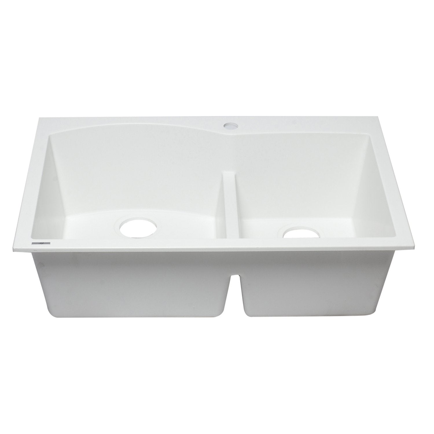 ALFI, ALFI AB3320DI-W White 33" Double Bowl Drop in Granite Composite Kitchen Sink