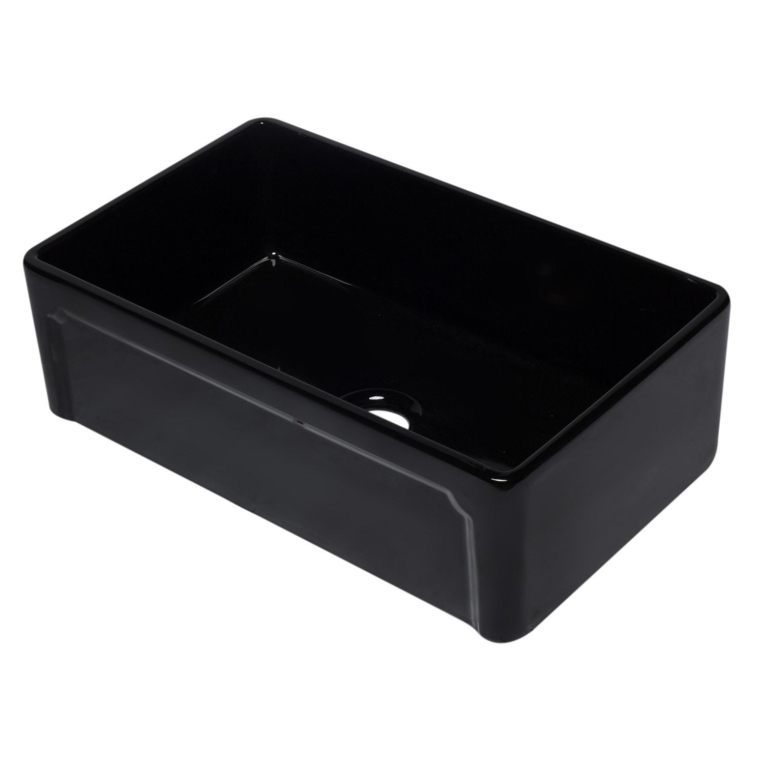 ALFI, ALFI AB3320SB-BG 33 inch Black Reversible Single Fireclay Farmhouse Kitchen Sink