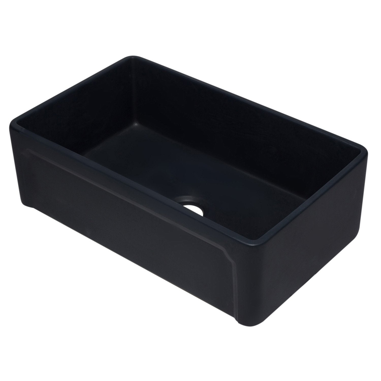 ALFI, ALFI AB3320SB-BM 33 inch Black Reversible Single Fireclay Farmhouse Kitchen Sink