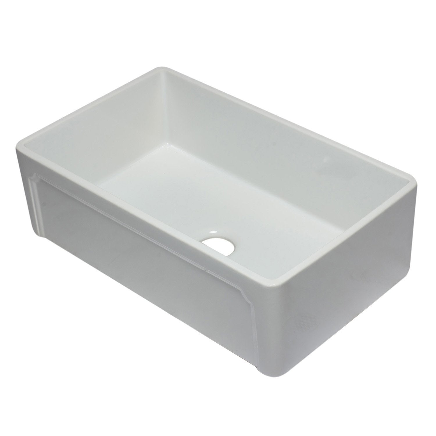 ALFI, ALFI AB3320SB-W 33 inch White Reversible Single Fireclay Farmhouse Kitchen Sink