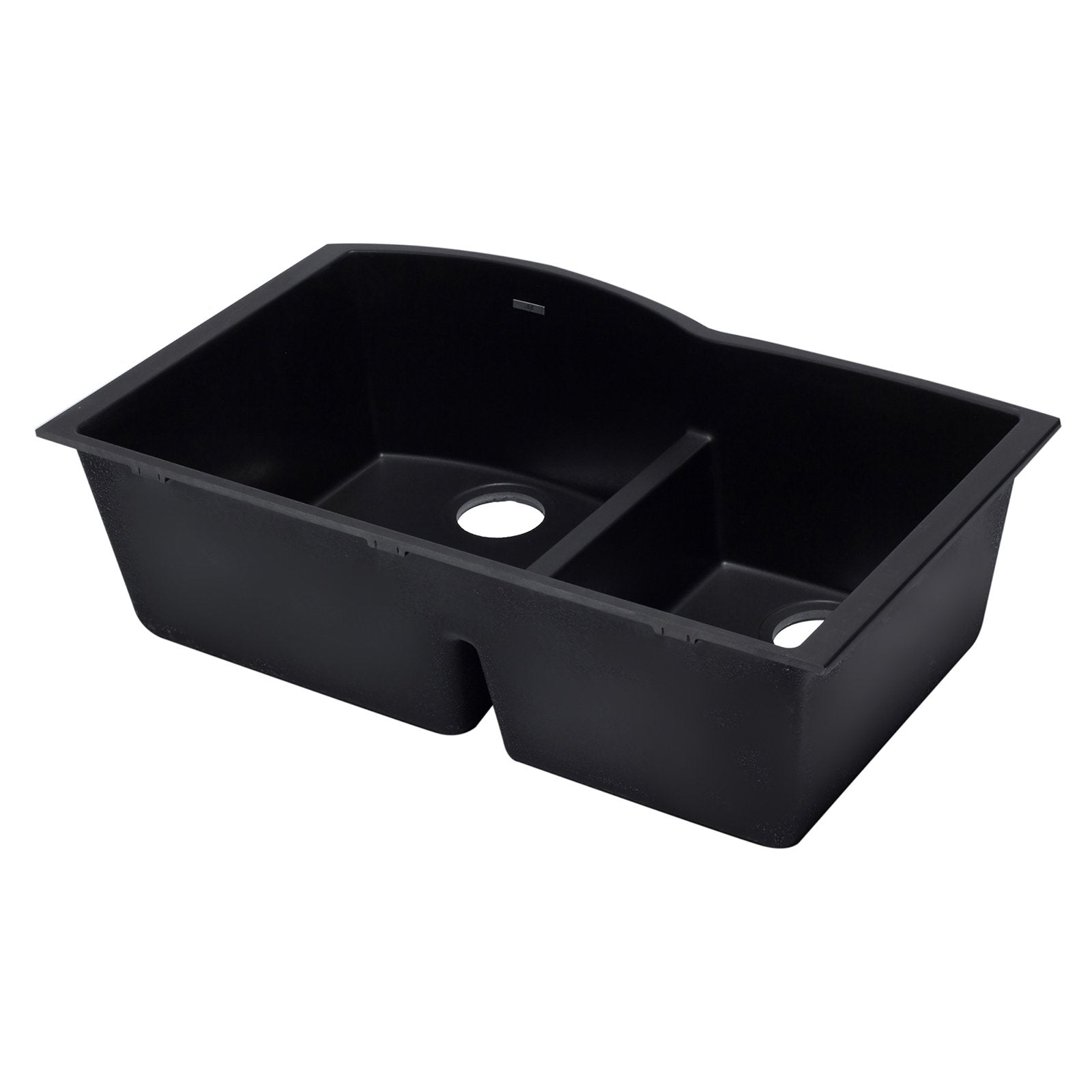 ALFI, ALFI AB3320UM-BLA Black 33" Double Bowl Undermount Granite Composite Sink