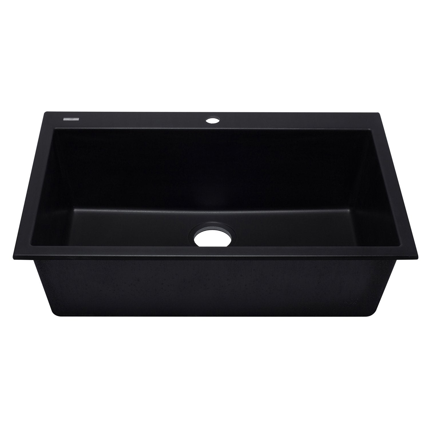 ALFI, ALFI AB3322DI-BLA Black 33" Single Bowl Drop in Granite Composite Kitchen Sink