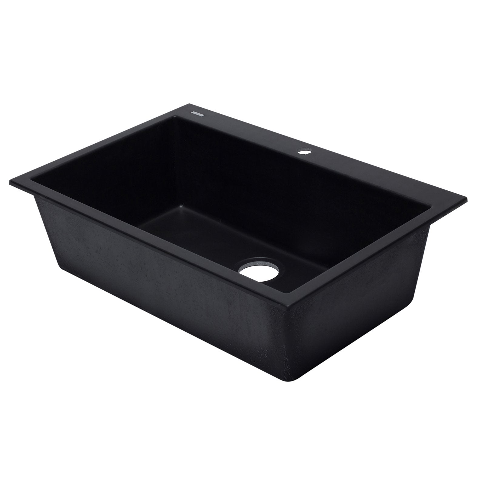 ALFI, ALFI AB3322DI-BLA Black 33" Single Bowl Drop in Granite Composite Kitchen Sink