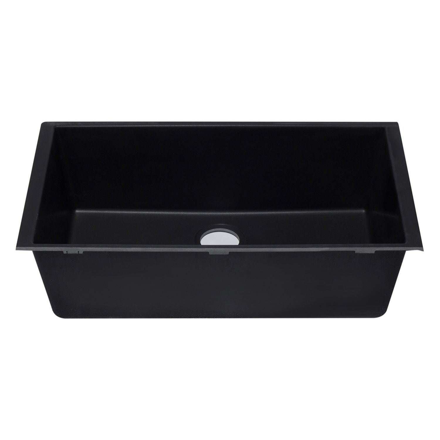 ALFI, ALFI AB3322UM-BLA Black 33" Single Bowl Undermount Granite Composite Sink