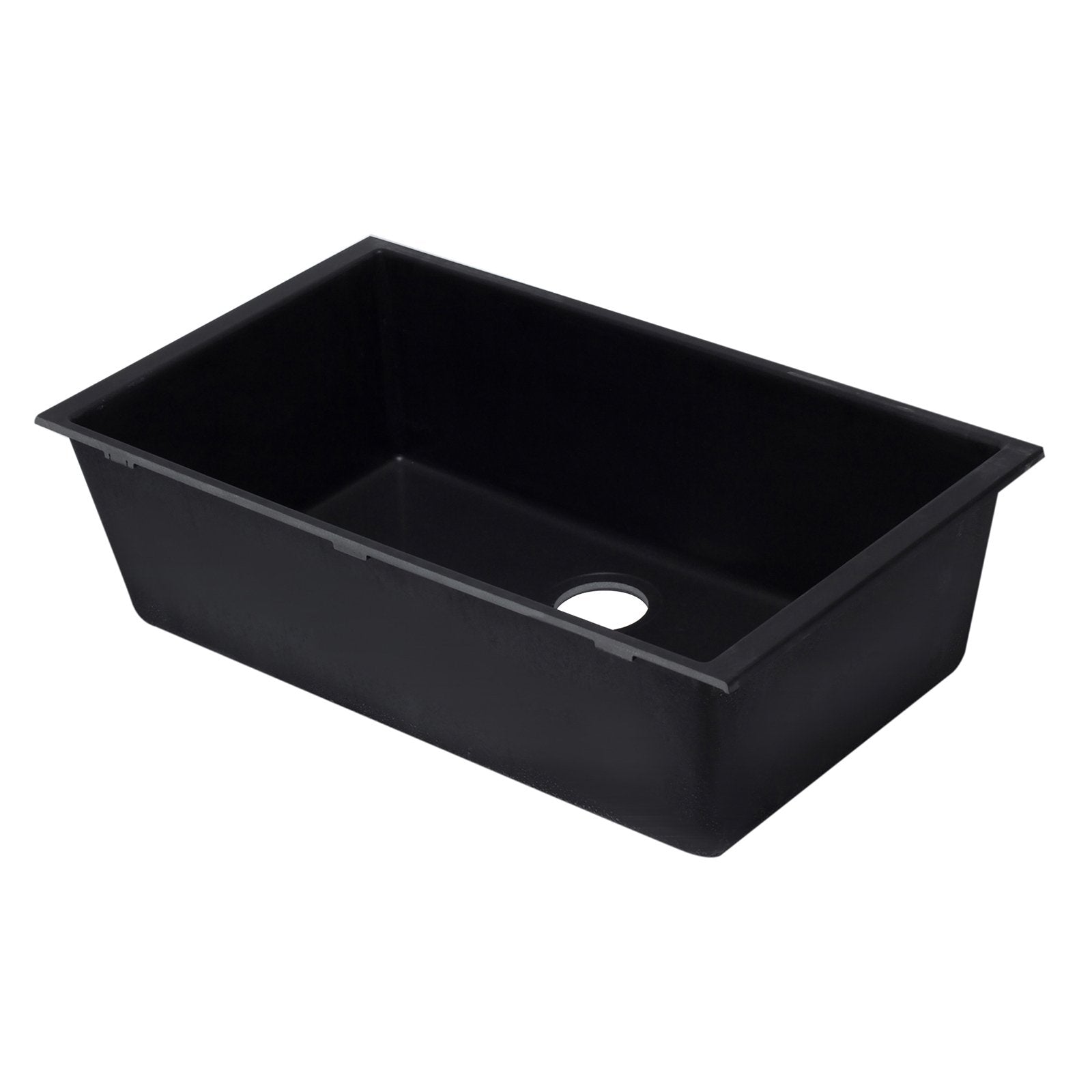 ALFI, ALFI AB3322UM-BLA Black 33" Single Bowl Undermount Granite Composite Sink