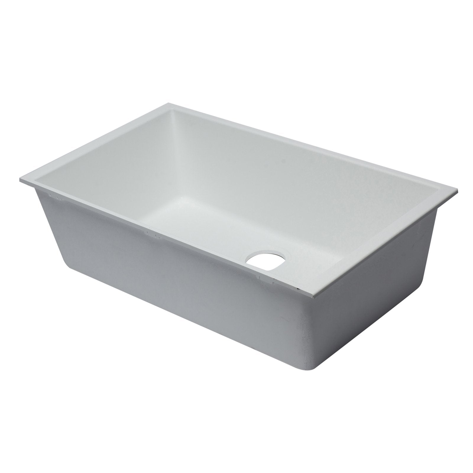 ALFI, ALFI AB3322UM-W White 33" Single Bowl Undermount Granite Composite Kitchen Sink