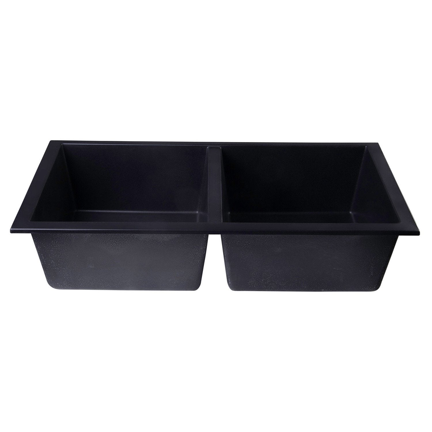 ALFI, ALFI AB3420UM-BLA Black 34" Undermount Double Bowl Granite Composite Sink