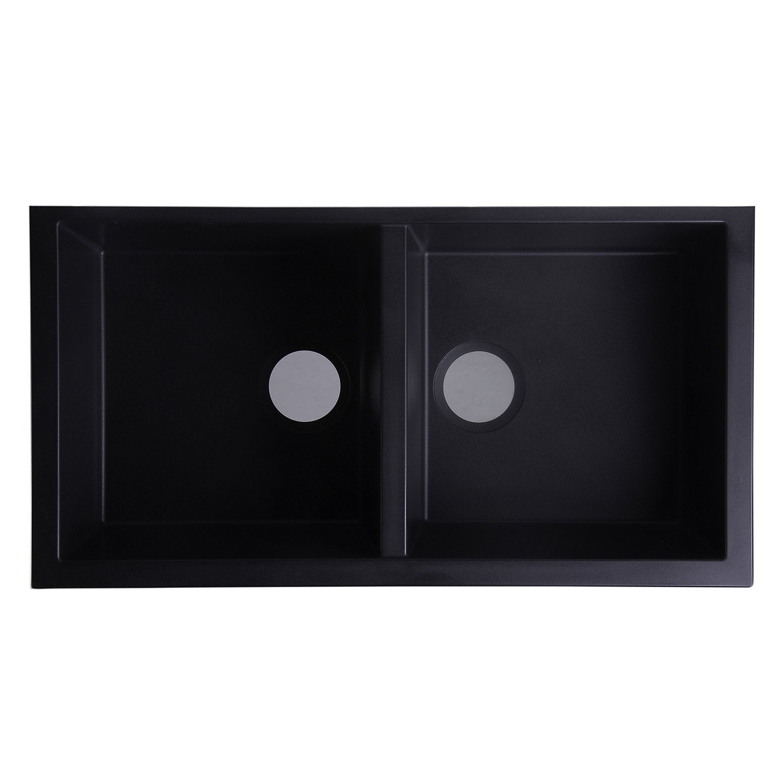 ALFI, ALFI AB3420UM-BLA Black 34" Undermount Double Bowl Granite Composite Sink